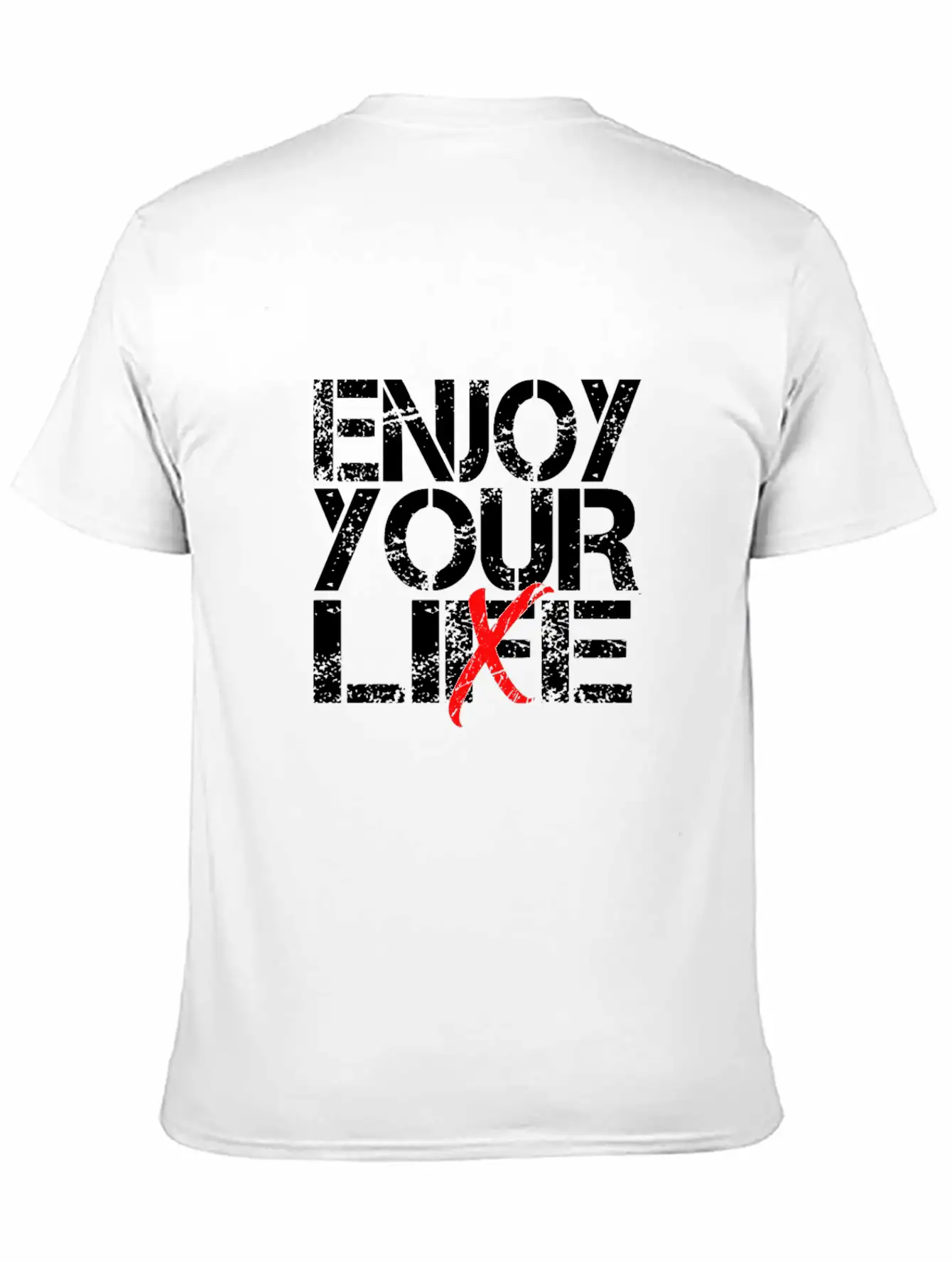 Enjoy Your Life / Lie Sarcastic Quote Art Stylish Everyday T-Shirt – Unisex Basic Cotton Tee