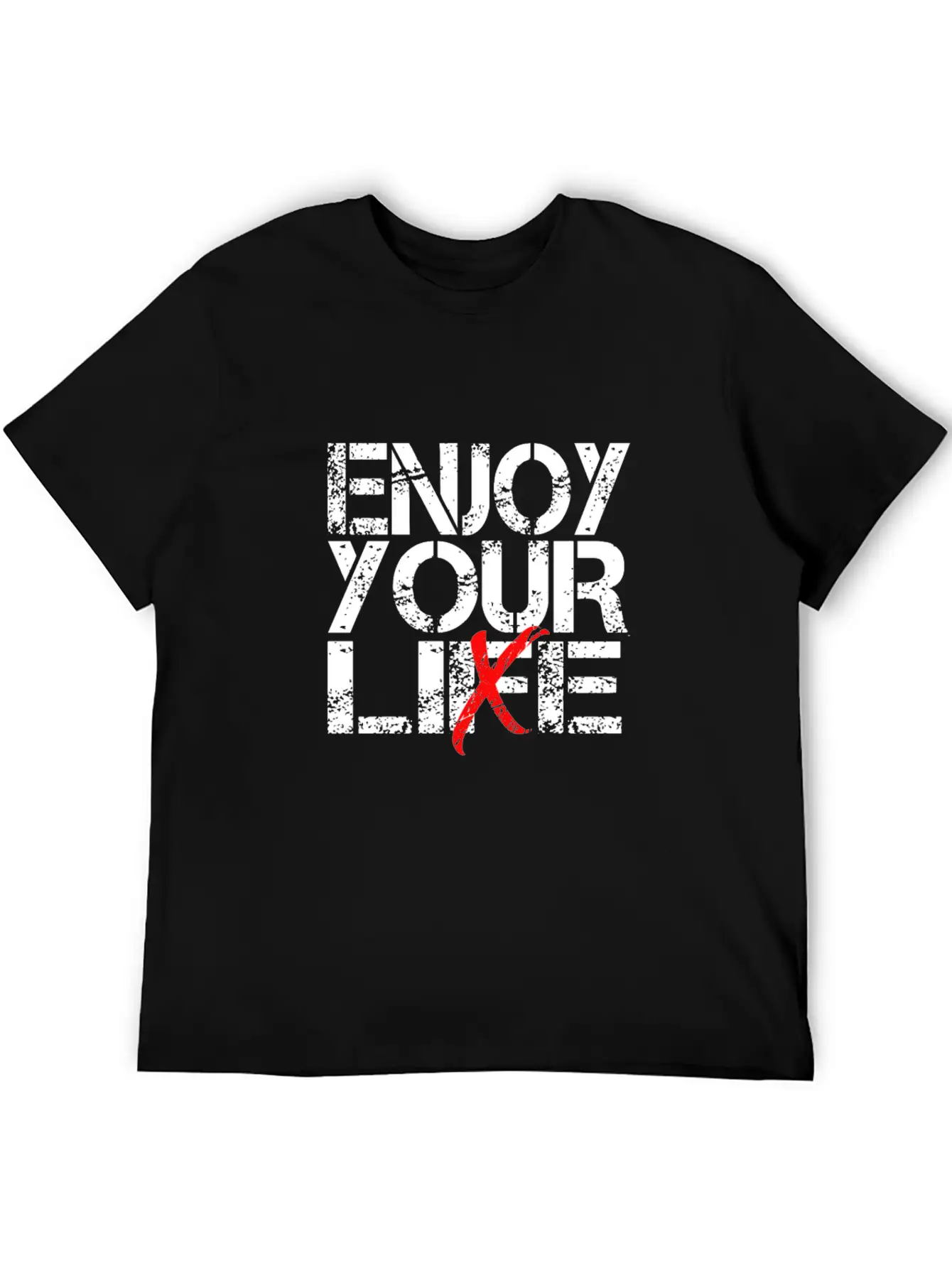 Enjoy Your Life / Lie Sarcastic Quote Art Stylish Everyday T-Shirt – Unisex Basic Cotton Tee