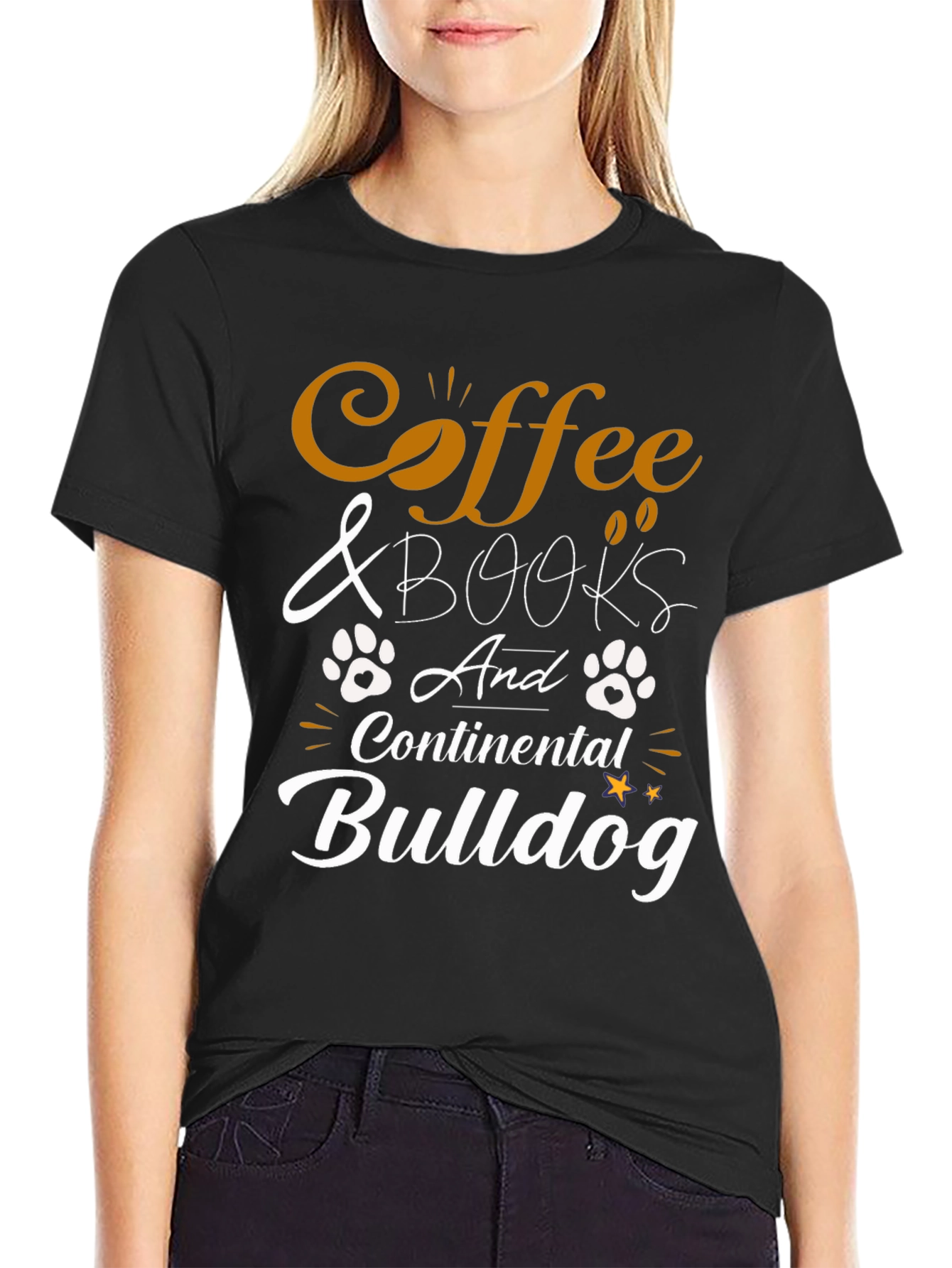 Coffee & Books Continental Bulldog T-Shirt