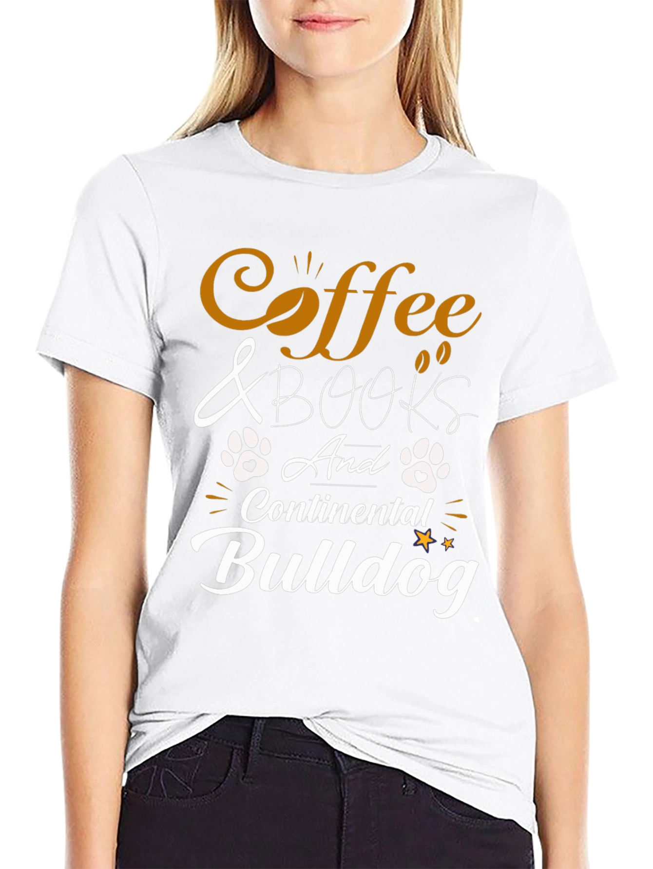 Coffee & Books Continental Bulldog T-Shirt