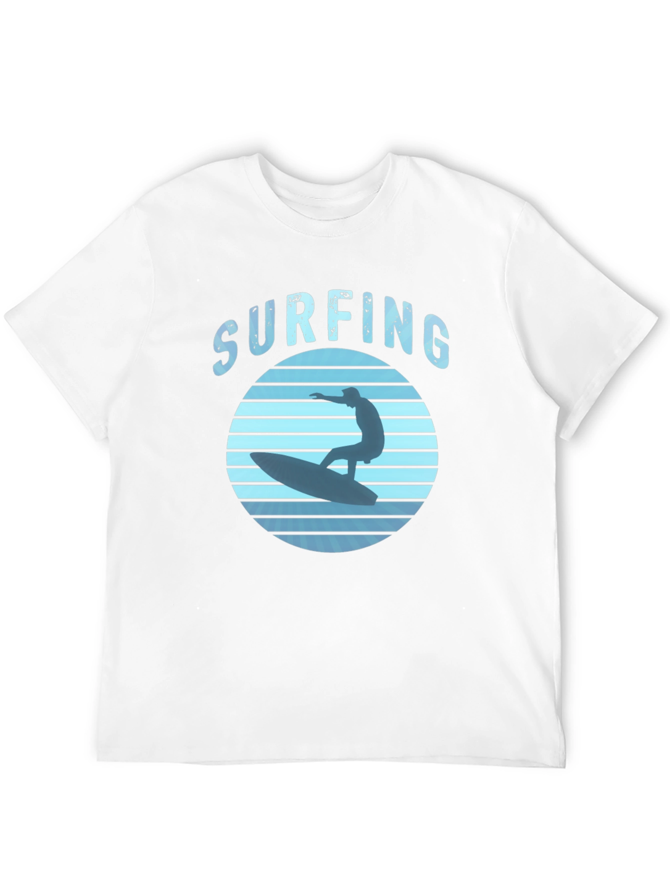 Surfing Graphic Tee - Black Cotton T-Shirt