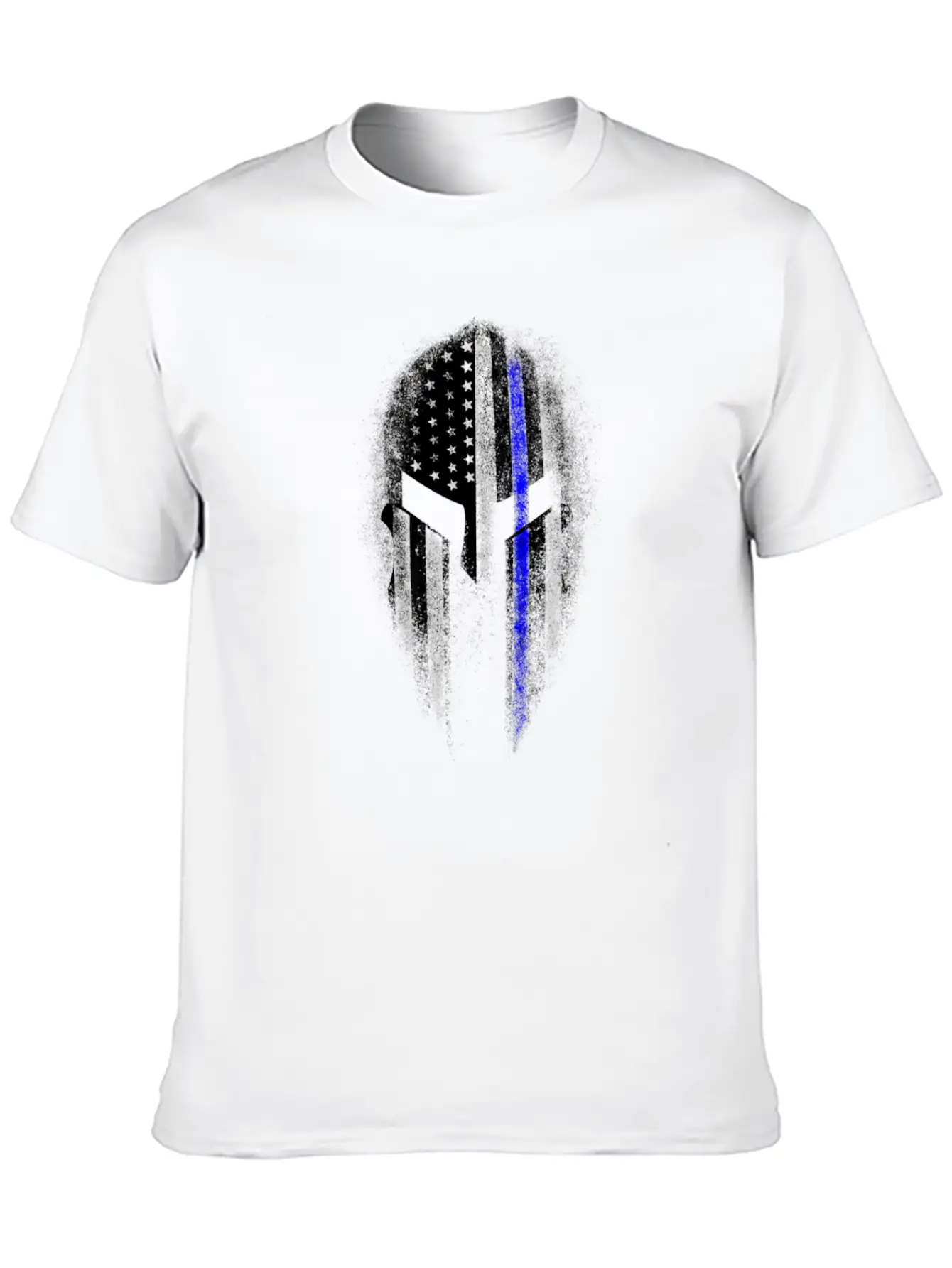 Epic American Thin Blue Line USA Flag Spartan Stylish Everyday T-Shirt – Unisex Basic Cotton Tee
