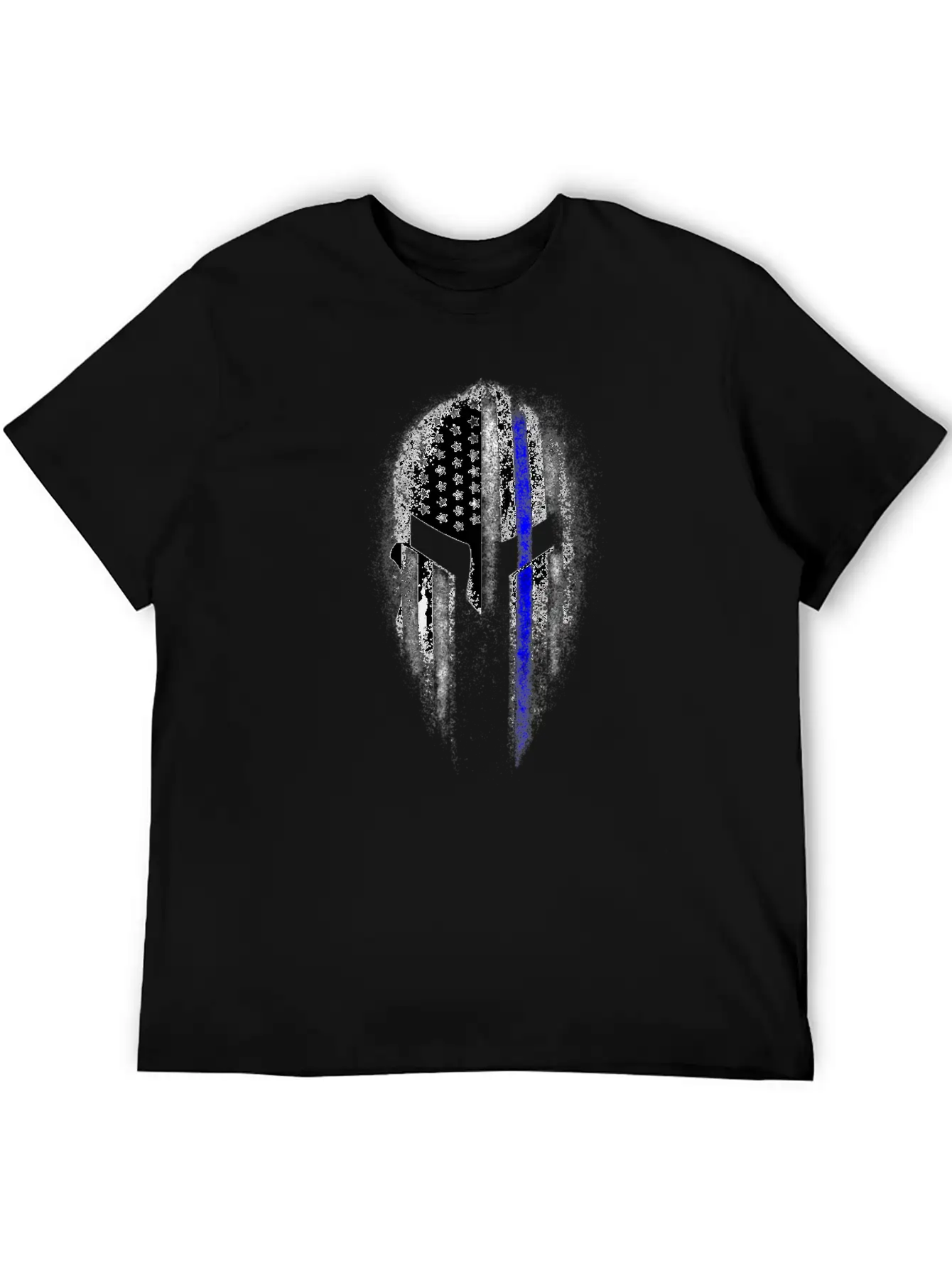 Epic American Thin Blue Line USA Flag Spartan Stylish Everyday T-Shirt – Unisex Basic Cotton Tee