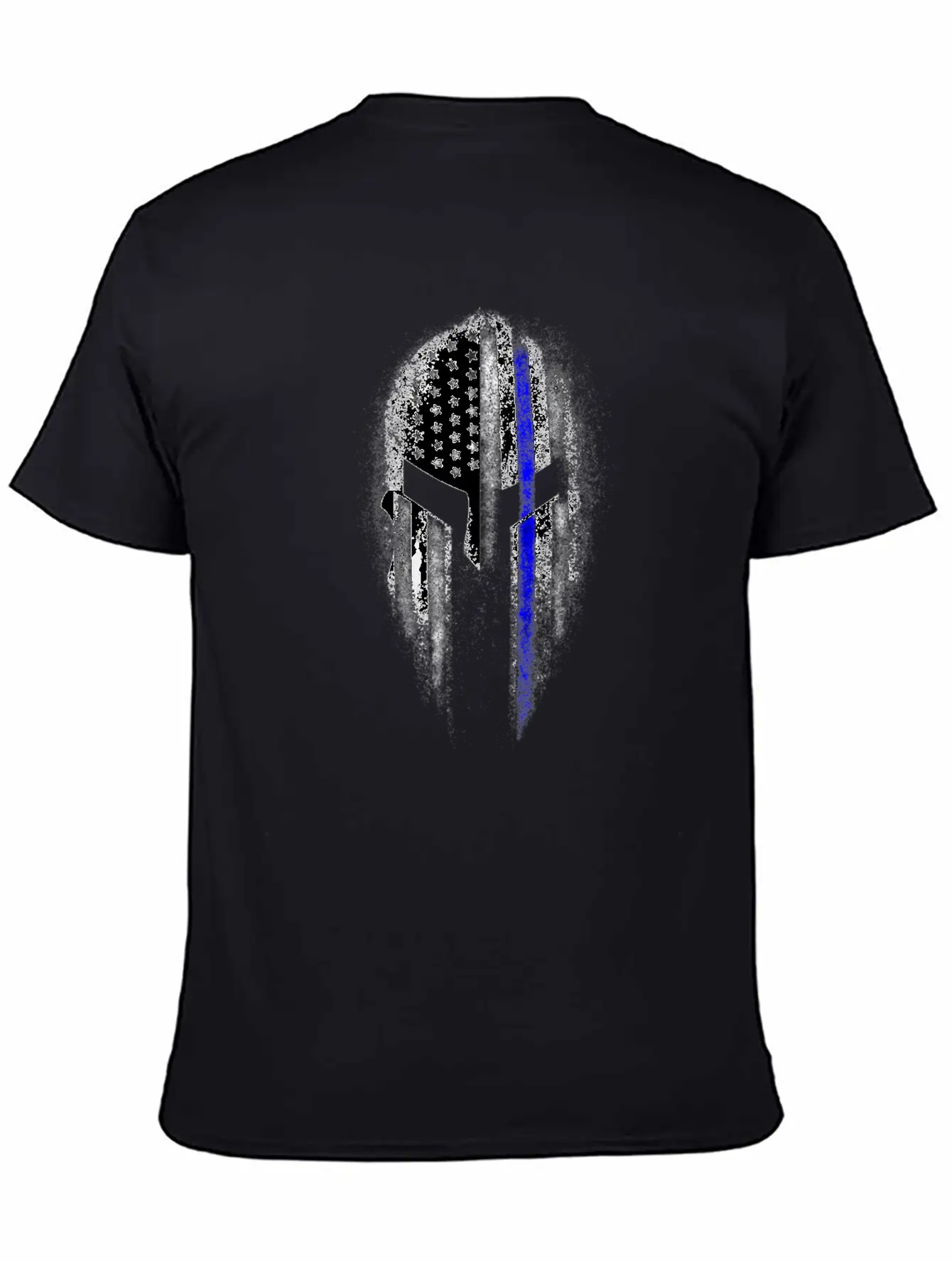 Epic American Thin Blue Line USA Flag Spartan Stylish Everyday T-Shirt – Unisex Basic Cotton Tee