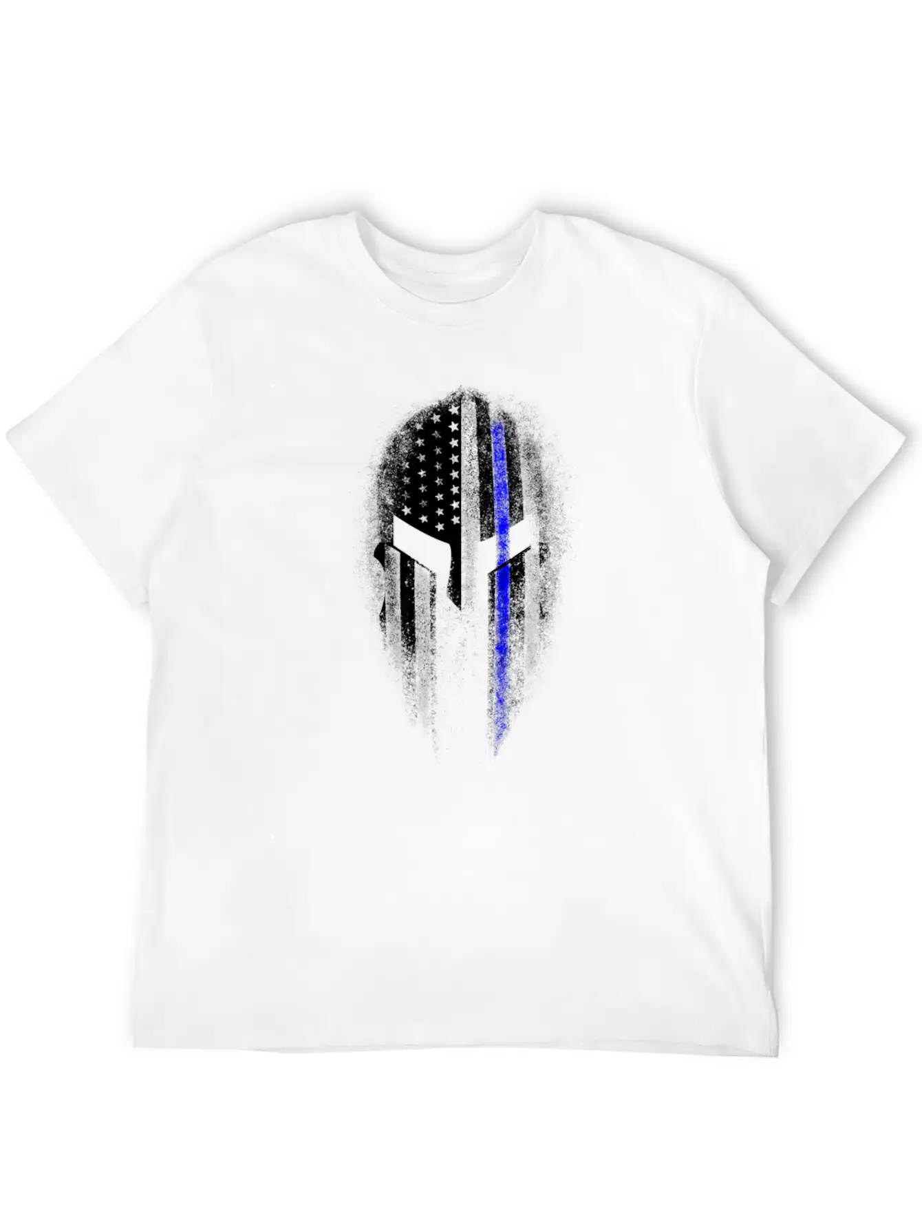 Epic American Thin Blue Line USA Flag Spartan Stylish Everyday T-Shirt – Unisex Basic Cotton Tee