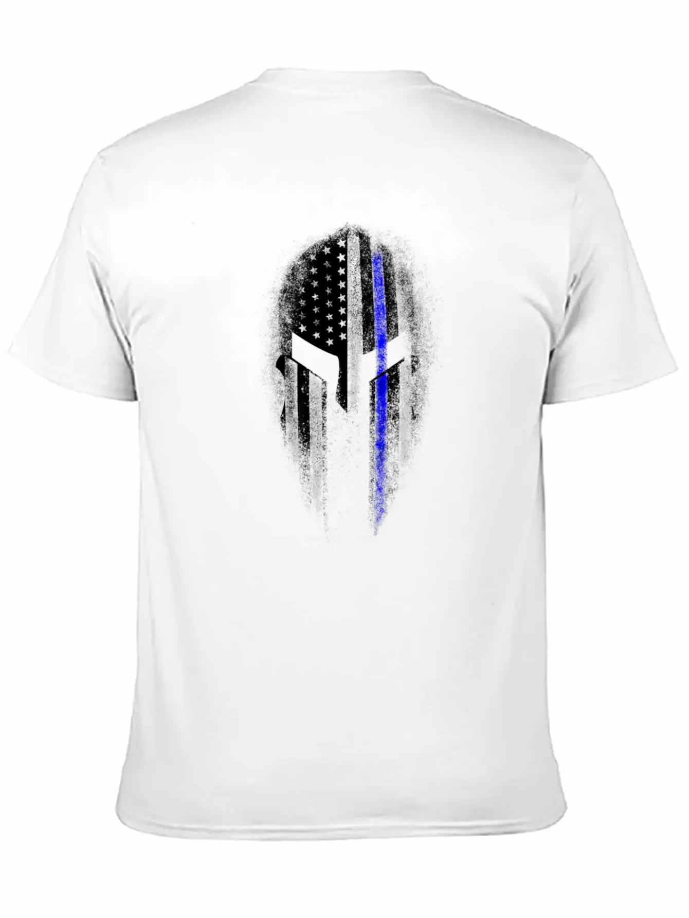 Epic American Thin Blue Line USA Flag Spartan Stylish Everyday T-Shirt – Unisex Basic Cotton Tee
