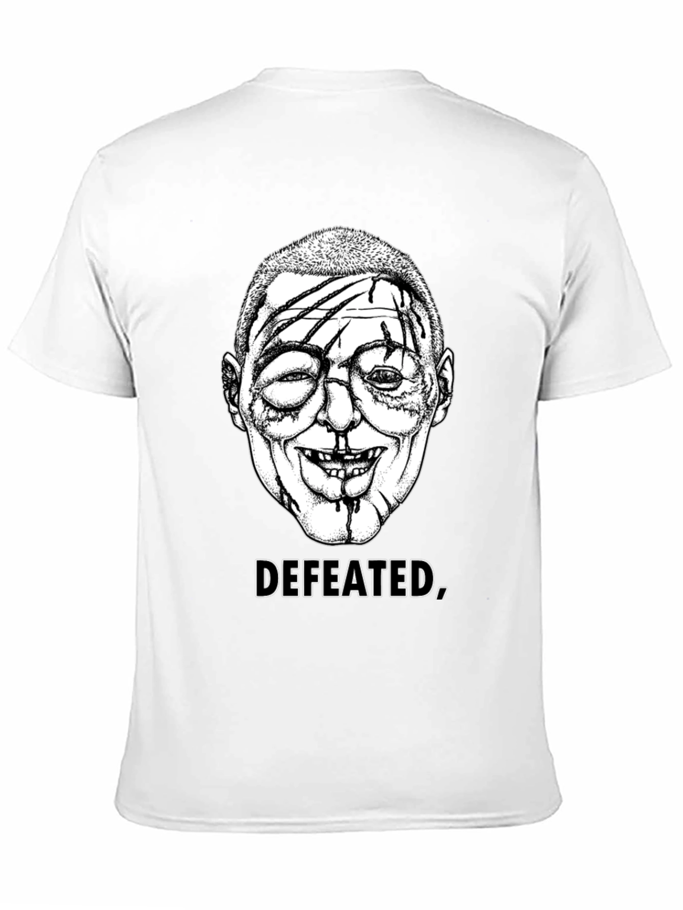 Defeated Graphic Tee - Black Cotton T-Shirt