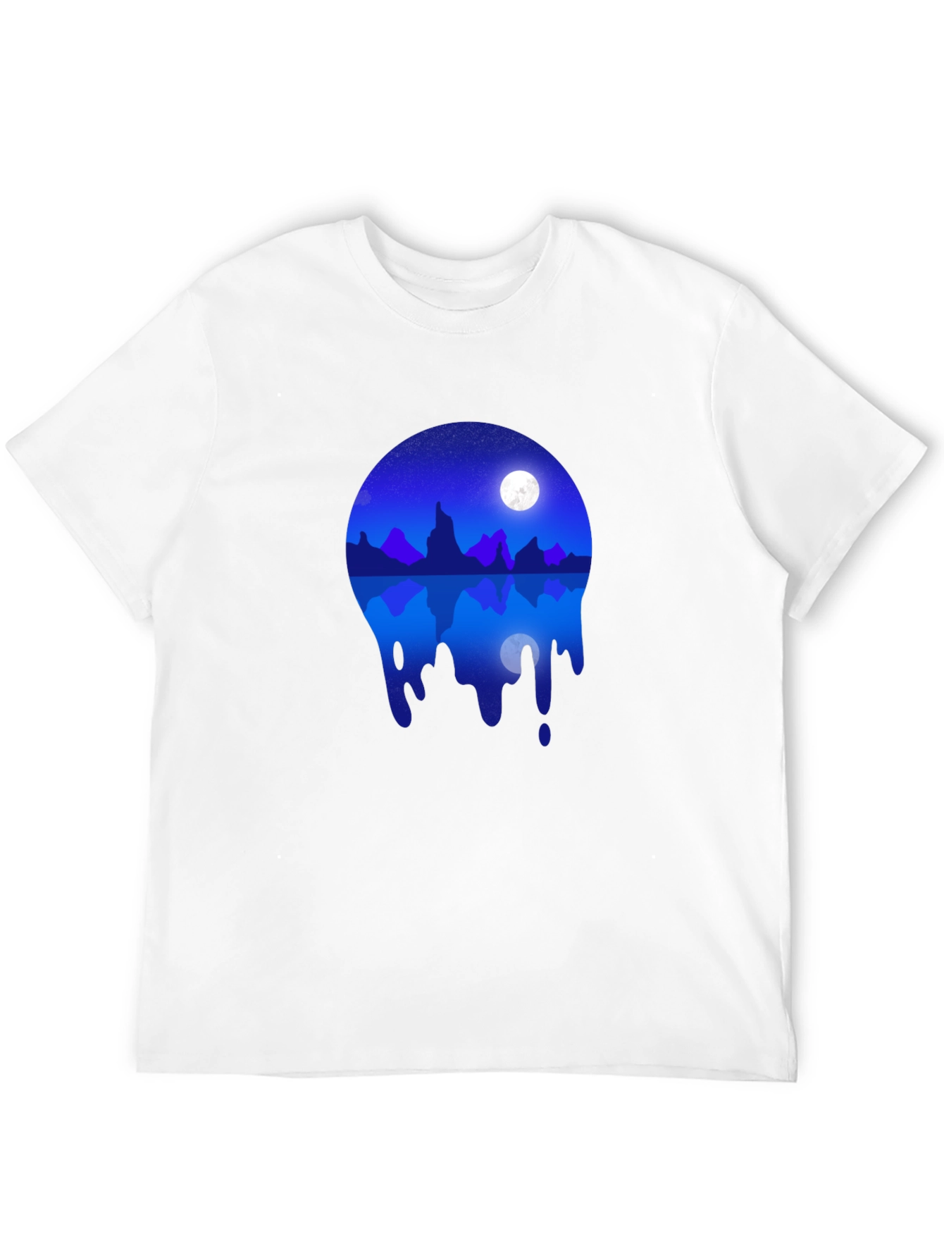 Night Sky Mountain Reflection Graphic T-Shirt