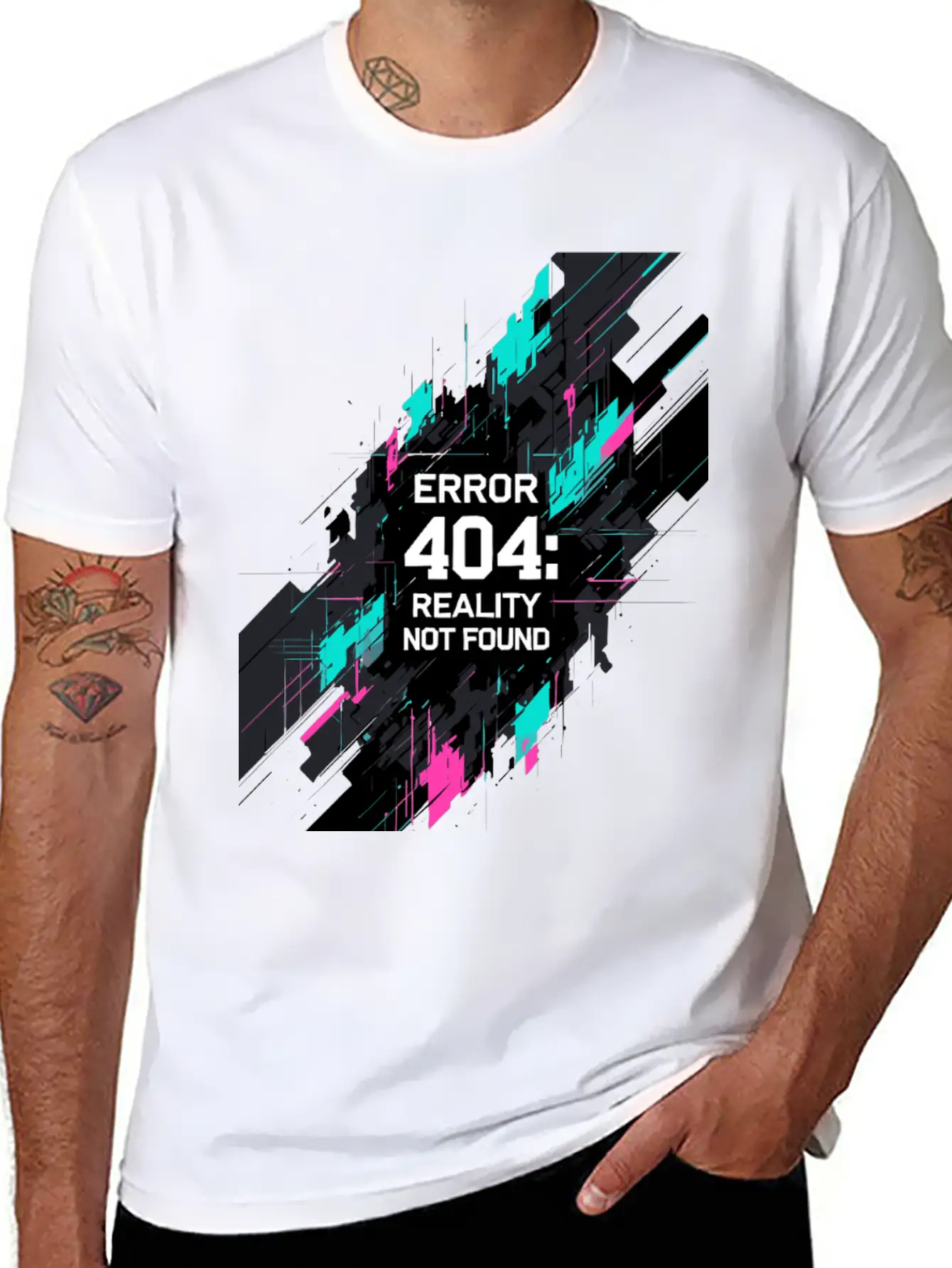 Error: 404 Reality Not Found. Stylish Everyday T-Shirt – Unisex Basic Cotton Tee