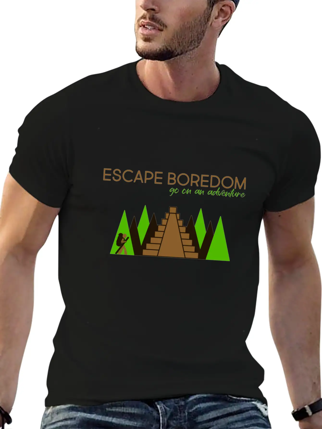 Escape Boredom: Go On An Adventure Basic Graphic T-Shirt – Daily Comfort In Soft Cotton