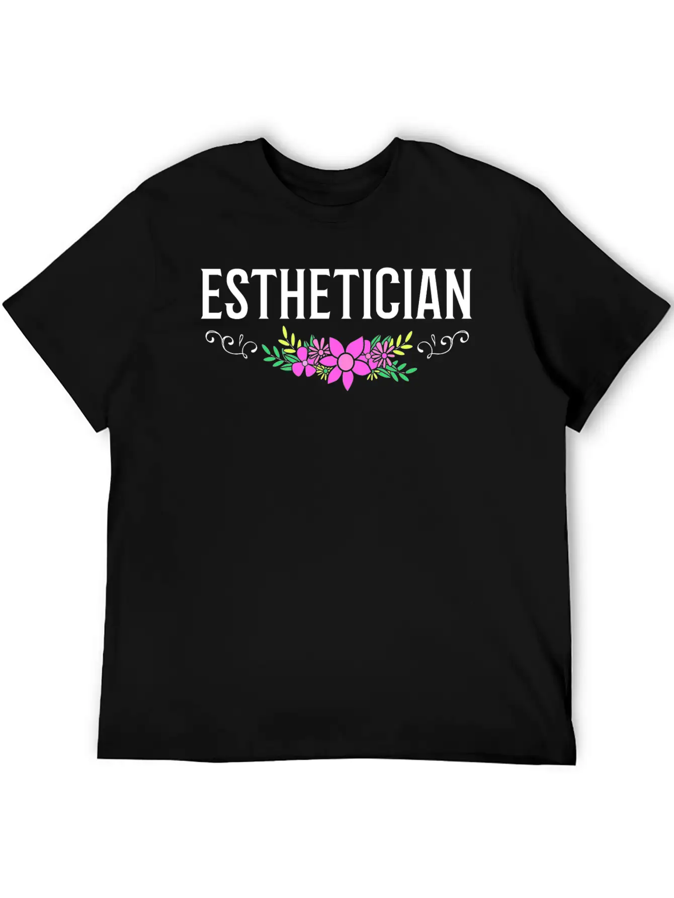 Esthetician For Women With Design Flowers Timeless Short Sleeve Tee – Comfy And Minimalist Design