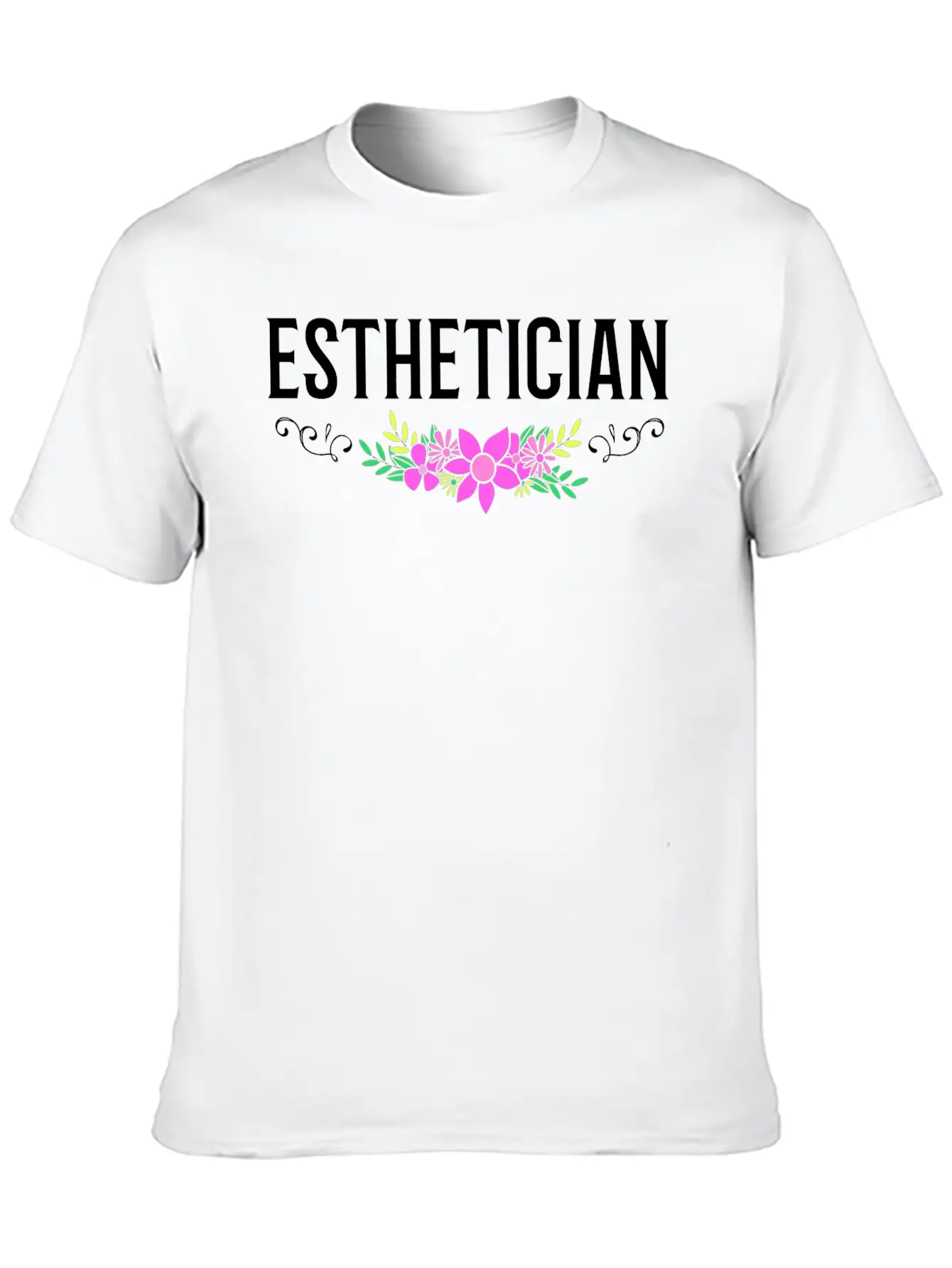 Esthetician For Women With Design Flowers Timeless Short Sleeve Tee – Comfy And Minimalist Design