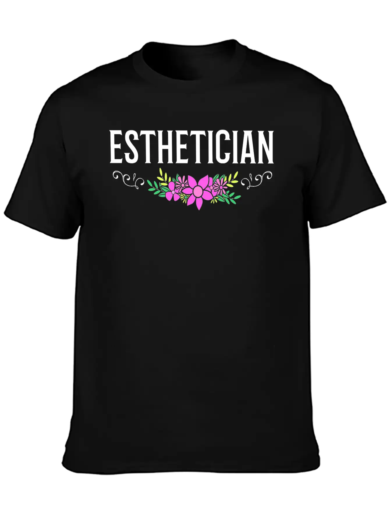 Esthetician For Women With Design Flowers Timeless Short Sleeve Tee – Comfy And Minimalist Design