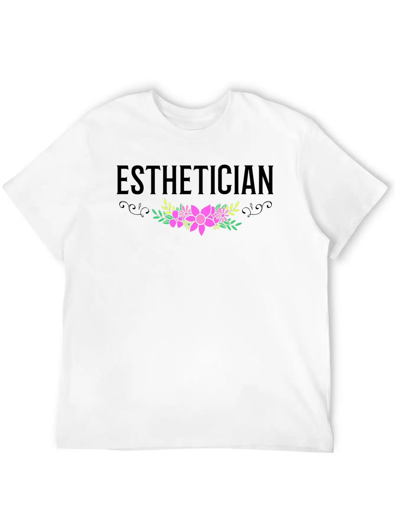 Esthetician For Women With Design Flowers Timeless Short Sleeve Tee – Comfy And Minimalist Design