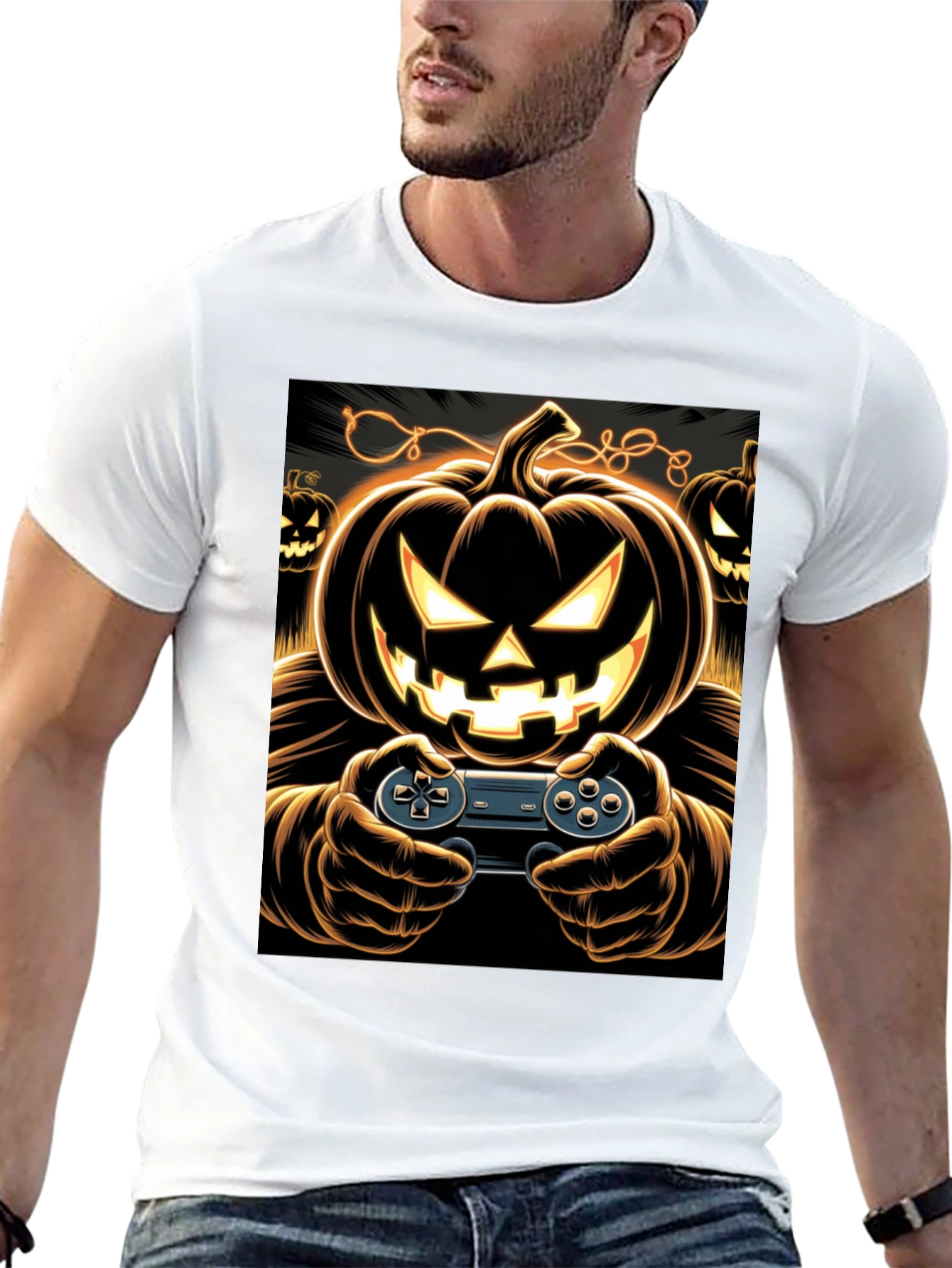 Gamer Pumpkin Halloween T-Shirt