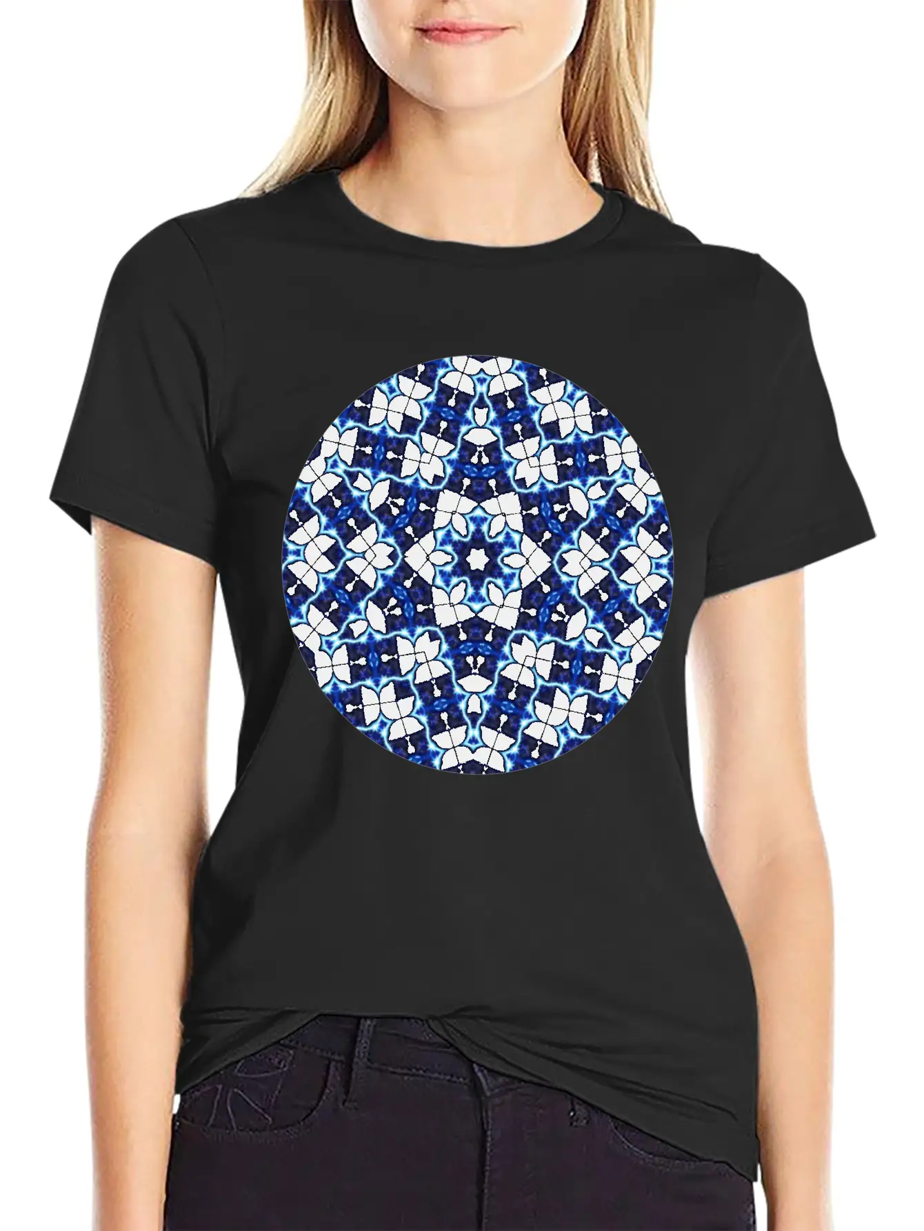 Etched Star Mandala Timeless Short Sleeve Tee – Comfy And Minimalist Design