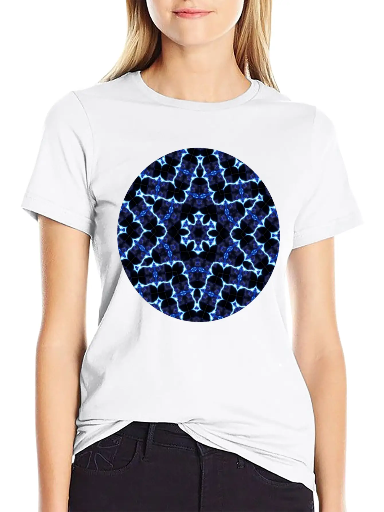 Etched Star Mandala Timeless Short Sleeve Tee – Comfy And Minimalist Design