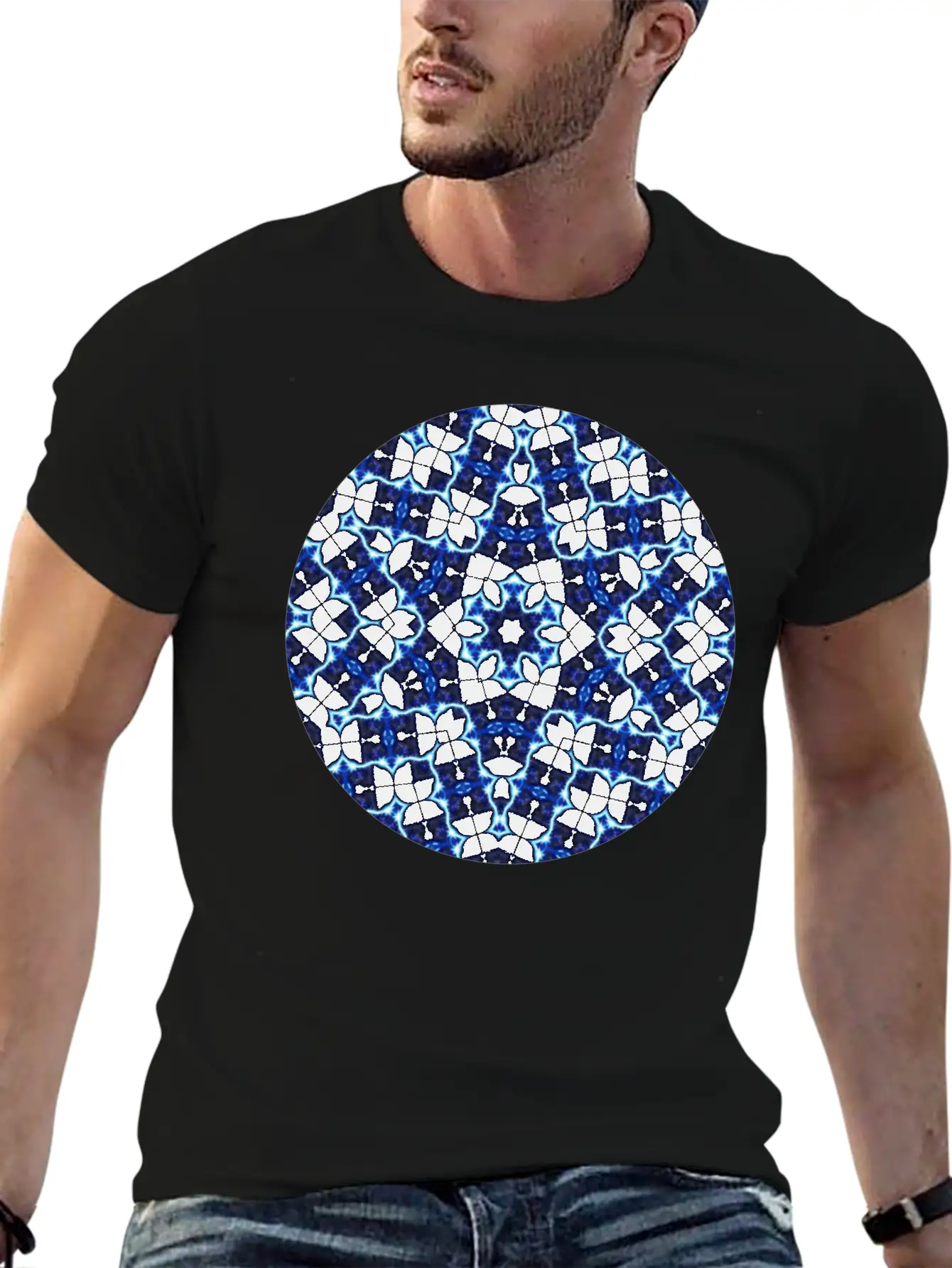 Etched Star Mandala Timeless Short Sleeve Tee – Comfy And Minimalist Design