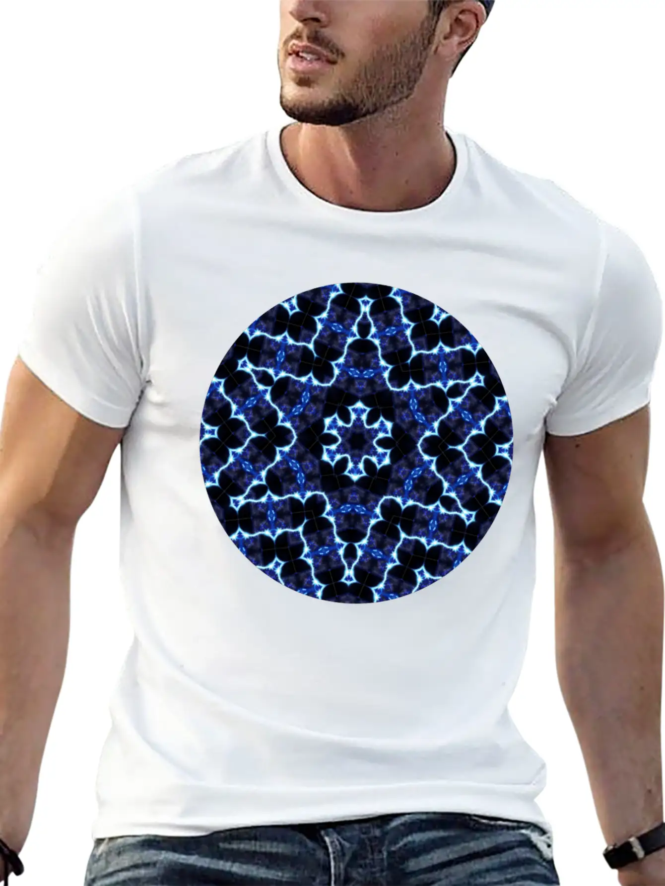 Etched Star Mandala Timeless Short Sleeve Tee – Comfy And Minimalist Design