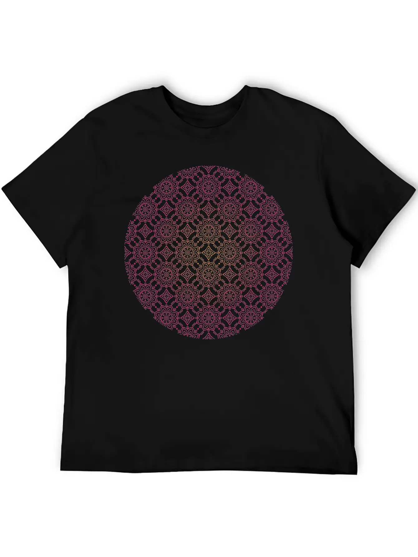 Ethinic Floral Seamless Pattern Stylish Everyday T-Shirt – Unisex Basic Cotton Tee