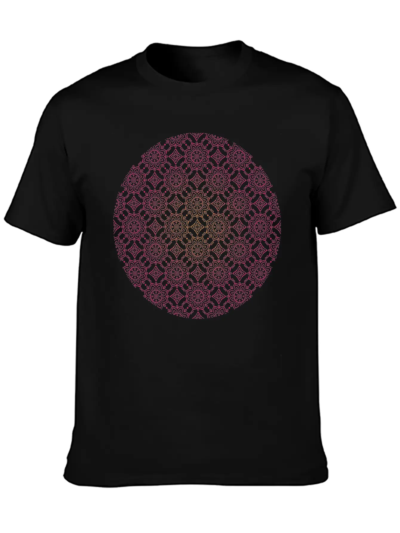 Ethinic Floral Seamless Pattern Stylish Everyday T-Shirt – Unisex Basic Cotton Tee
