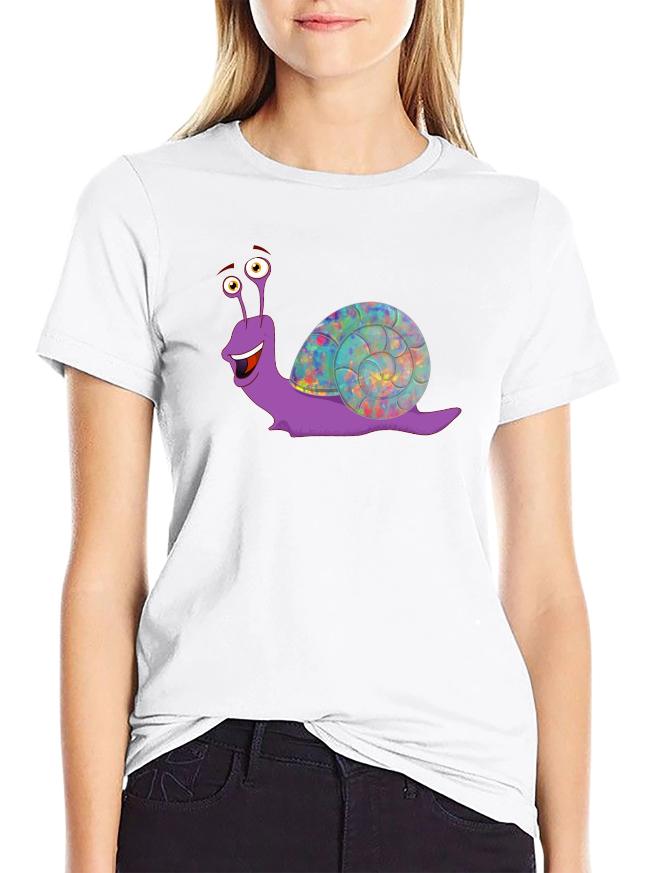 Funny Snail Graphic T-Shirt - Black