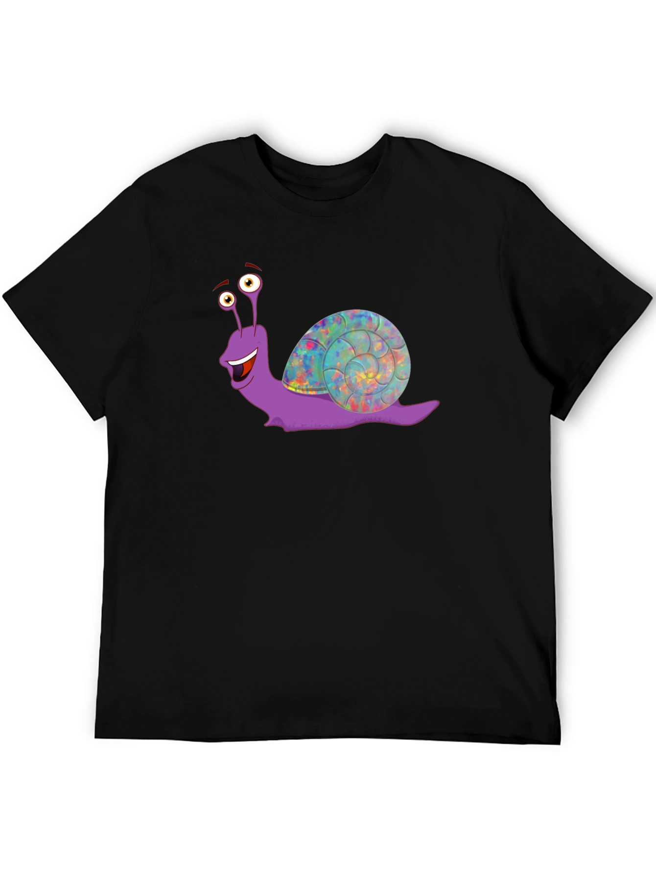 Funny Snail Graphic T-Shirt - Black