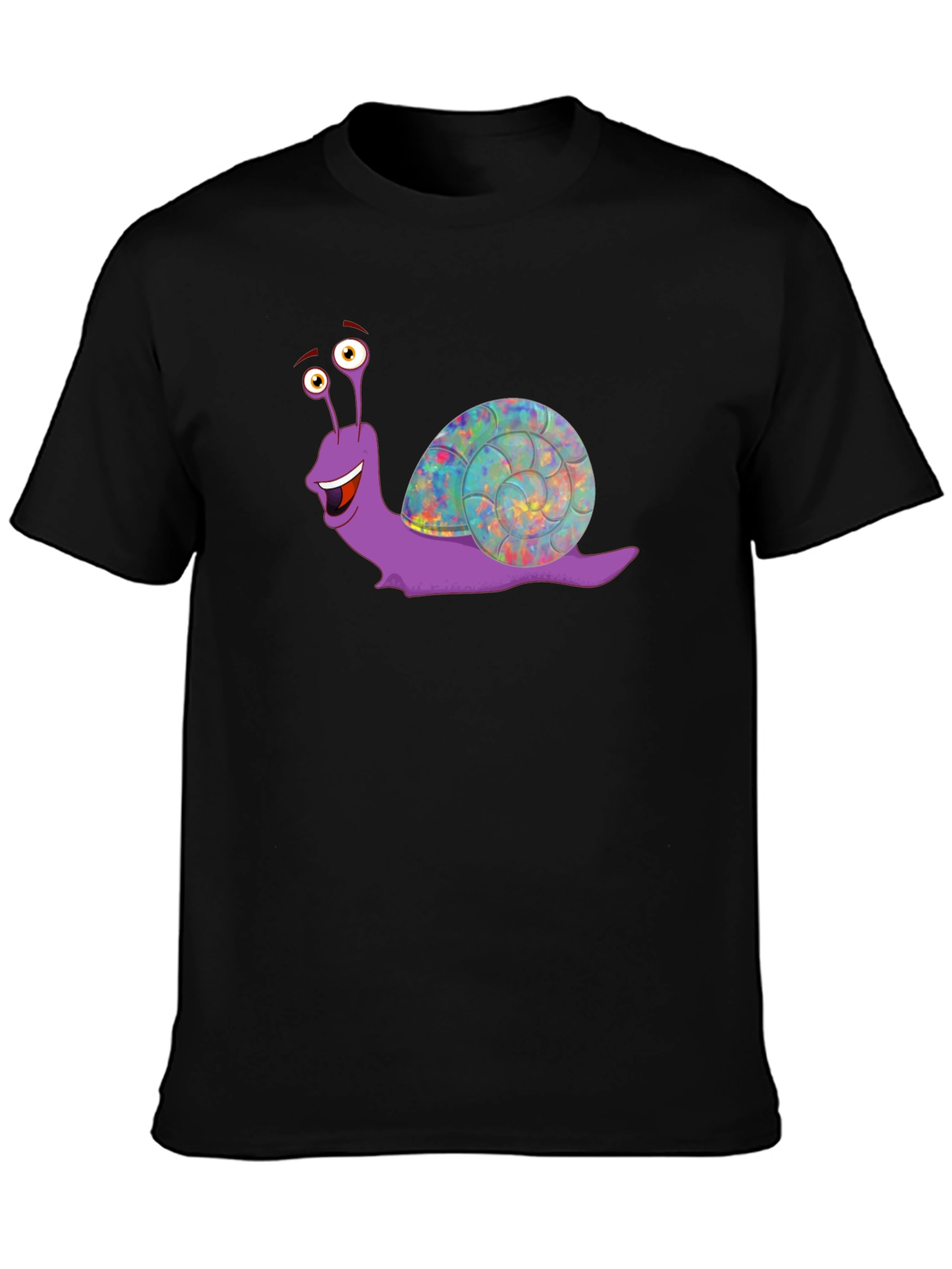 Funny Snail Graphic T-Shirt - Black