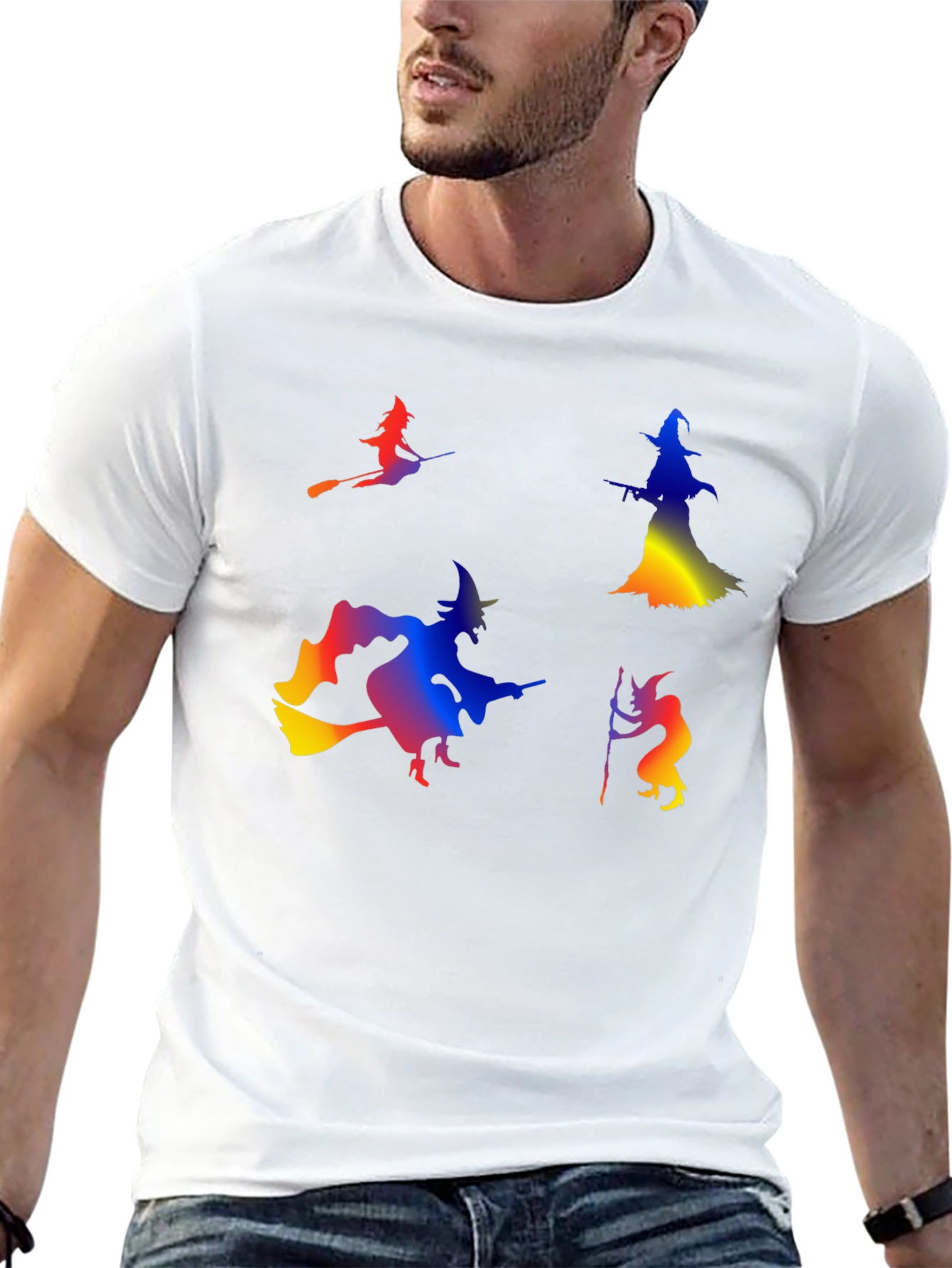 Halloween Witches Graphic Tee - Black