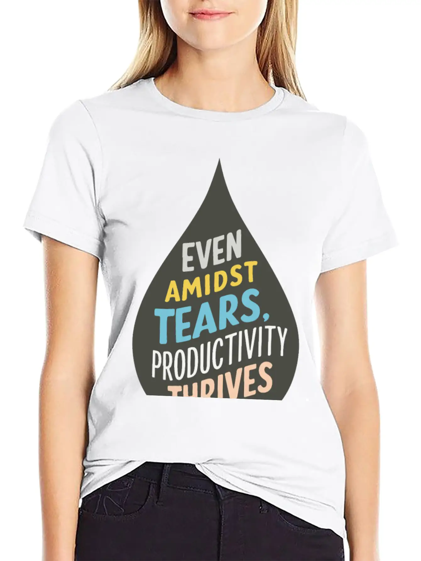 Even Amidst Tears, Productivity Thrives Unisex Short Sleeve Soft Cotton T-Shirt – Casual Everyday Wear