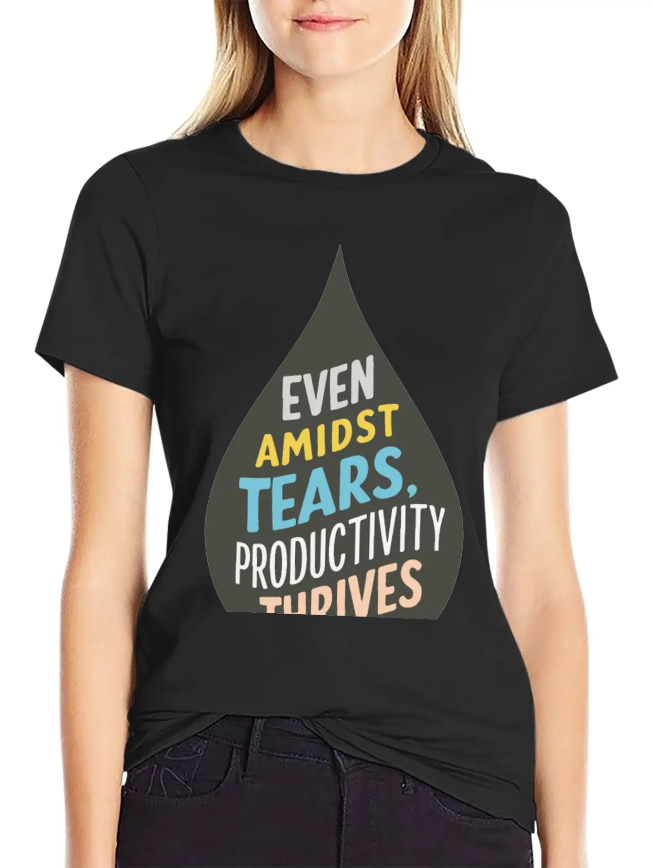 Even Amidst Tears, Productivity Thrives Unisex Short Sleeve Soft Cotton T-Shirt – Casual Everyday Wear
