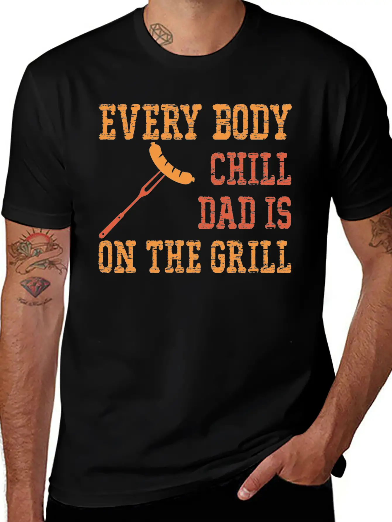 Every Body Chill Dad Is On The Grill Comfortable Minimalist Graphic Tee – Summer Style Essential