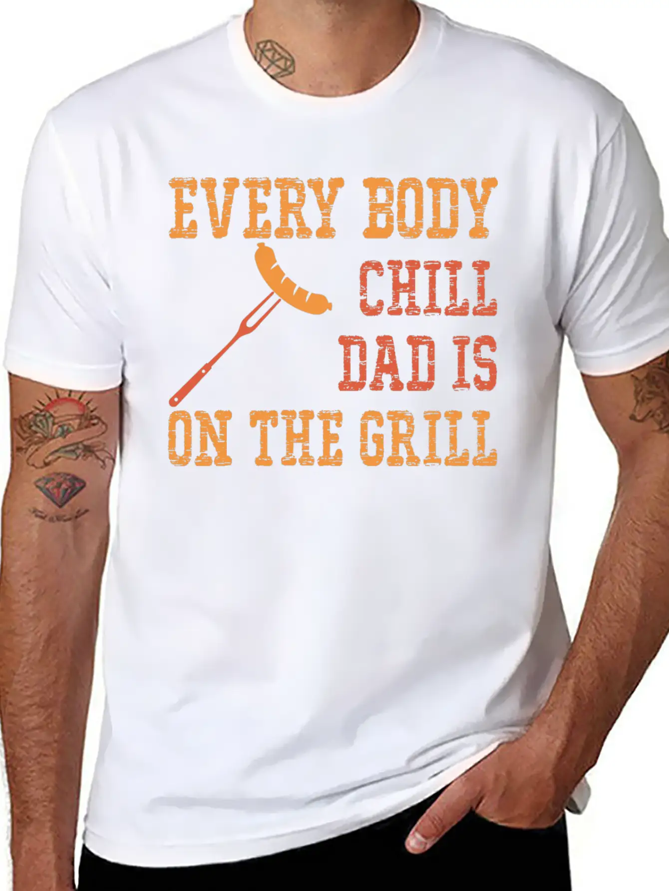 Every Body Chill Dad Is On The Grill Comfortable Minimalist Graphic Tee – Summer Style Essential