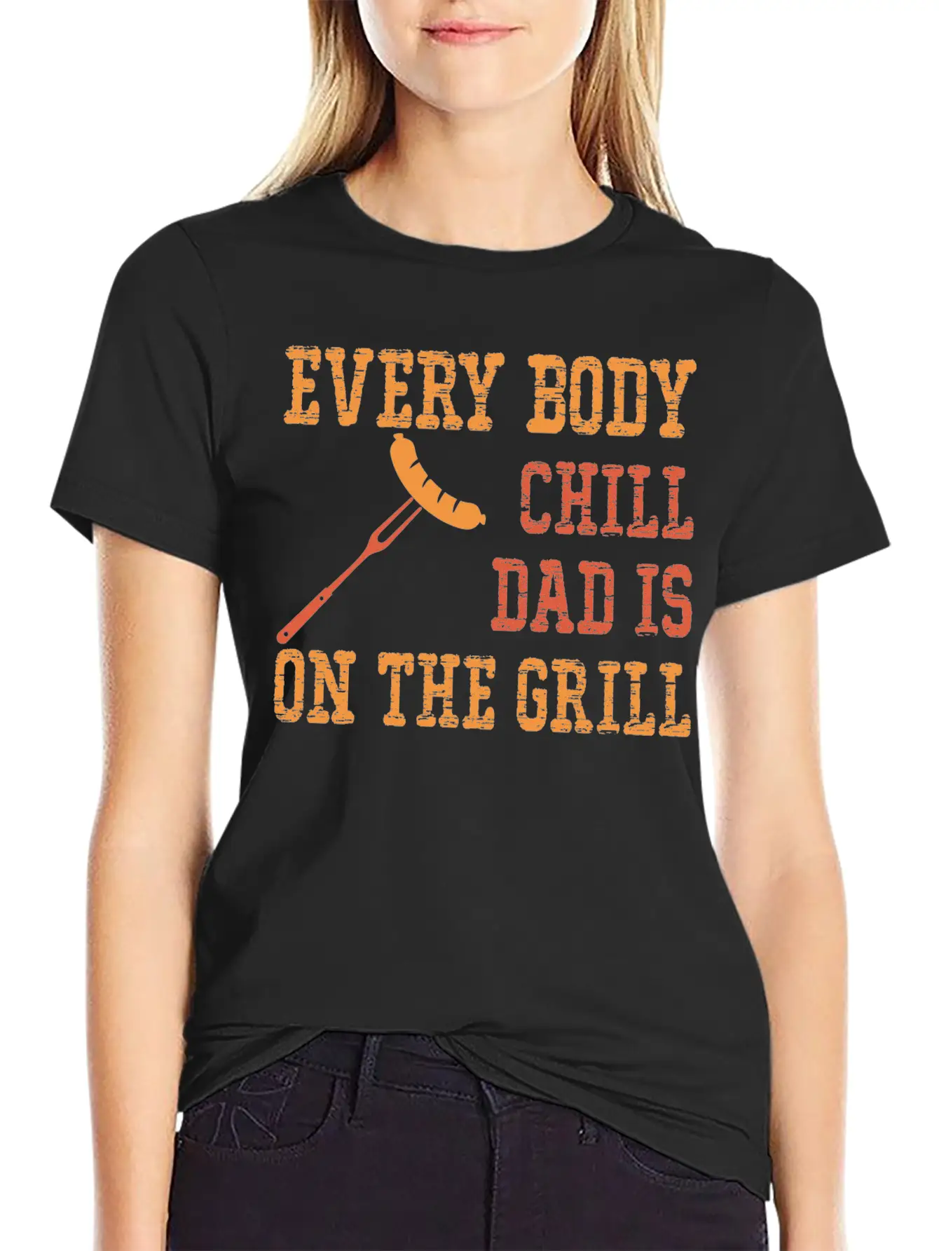 Every Body Chill Dad Is On The Grill Comfortable Minimalist Graphic Tee – Summer Style Essential