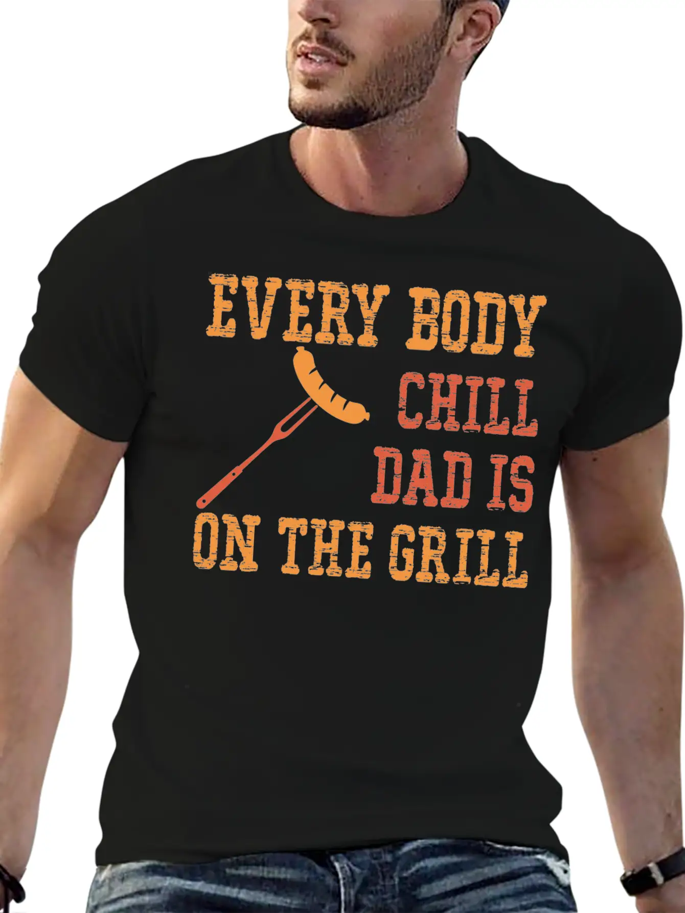 Every Body Chill Dad Is On The Grill Comfortable Minimalist Graphic Tee – Summer Style Essential