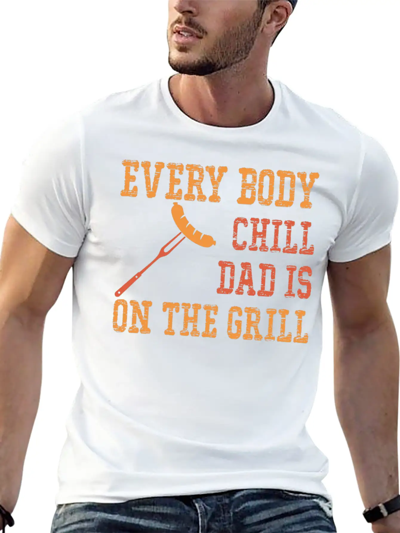 Every Body Chill Dad Is On The Grill Comfortable Minimalist Graphic Tee – Summer Style Essential