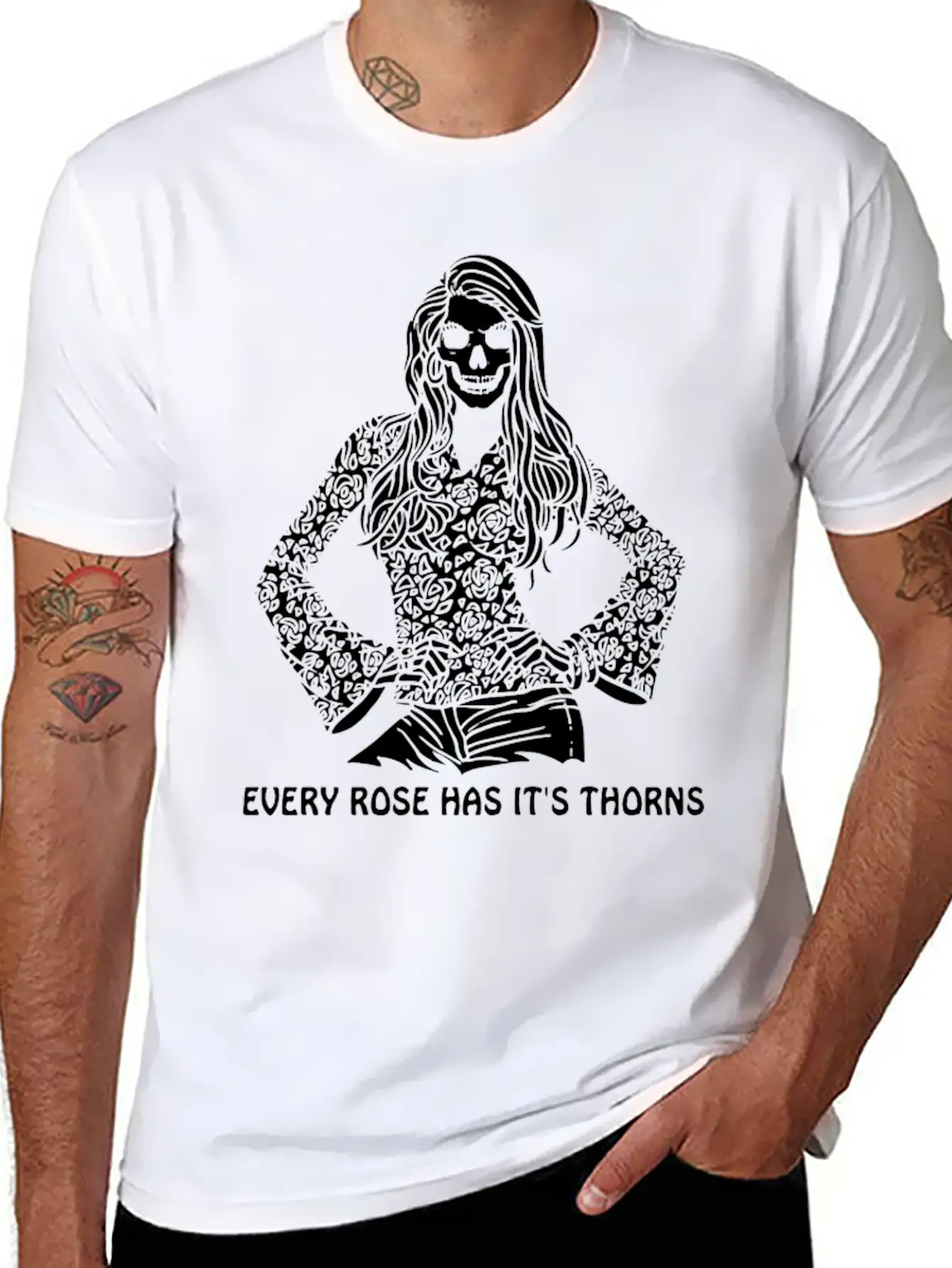EVERY ROSE HAS THORNS Stylish Everyday T-Shirt – Unisex Basic Cotton Tee