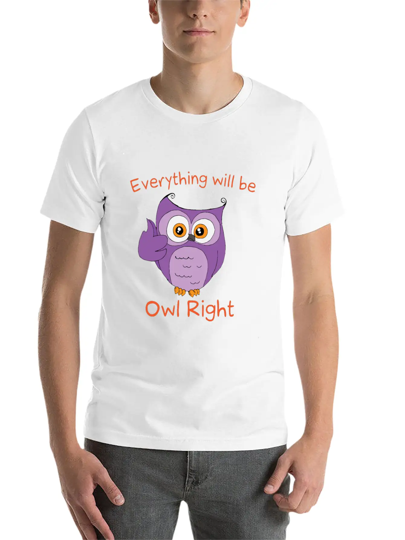 Everything Will Be Owl Right - Owl Motif Gift Idea Timeless Short Sleeve Tee – Comfy And Minimalist Design