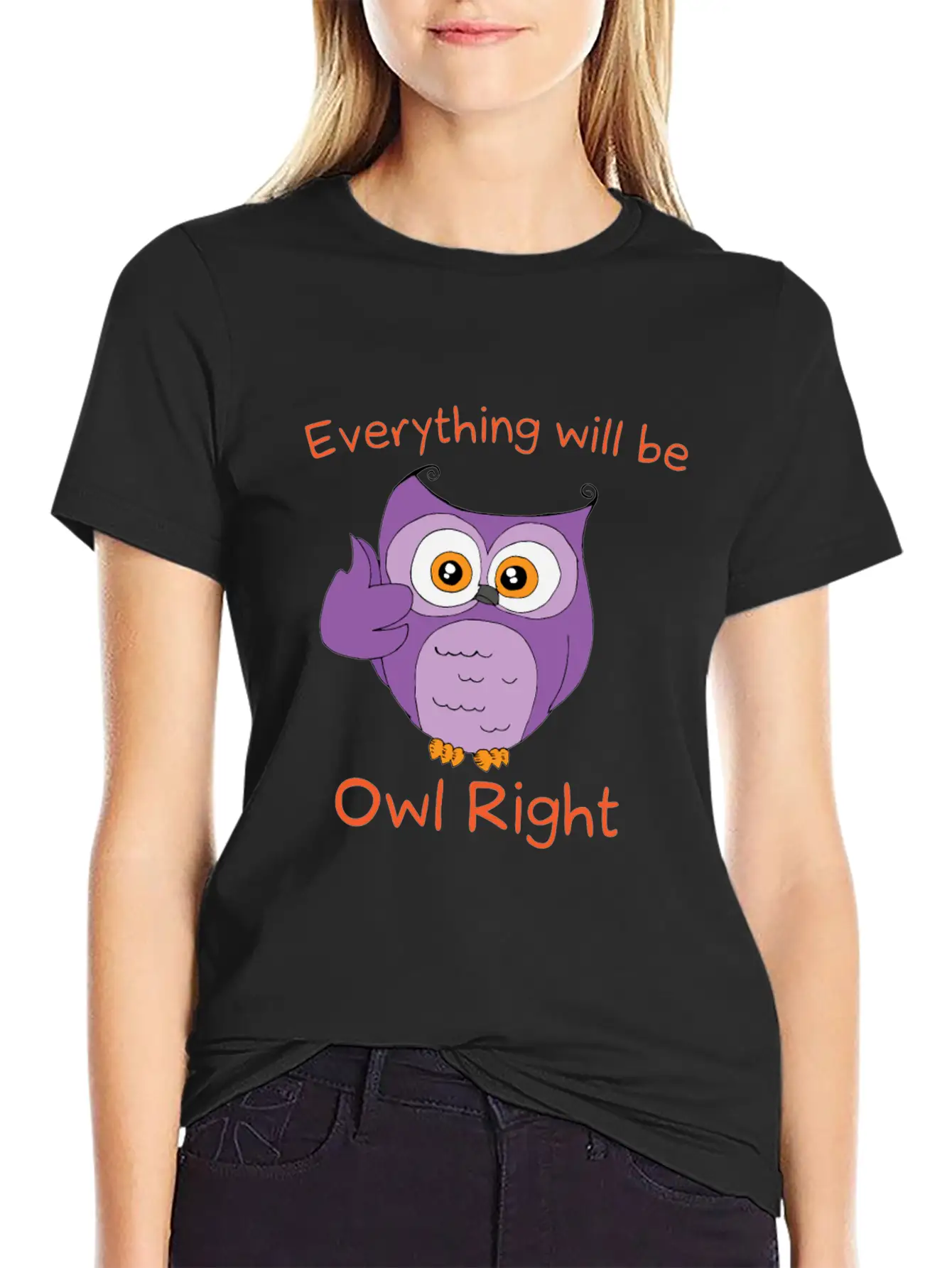 Everything Will Be Owl Right - Owl Motif Gift Idea Timeless Short Sleeve Tee – Comfy And Minimalist Design