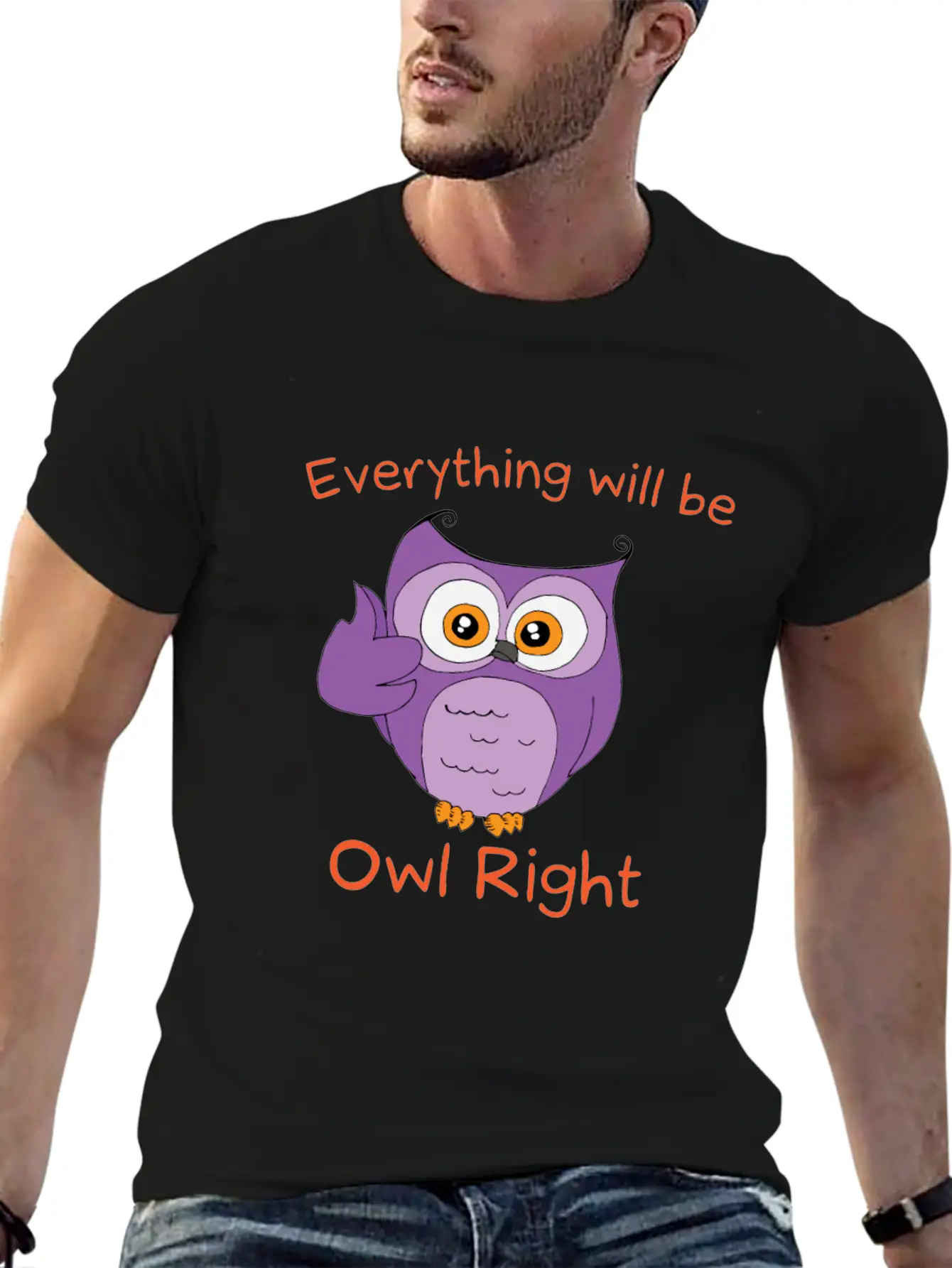 Everything Will Be Owl Right - Owl Motif Gift Idea Timeless Short Sleeve Tee – Comfy And Minimalist Design