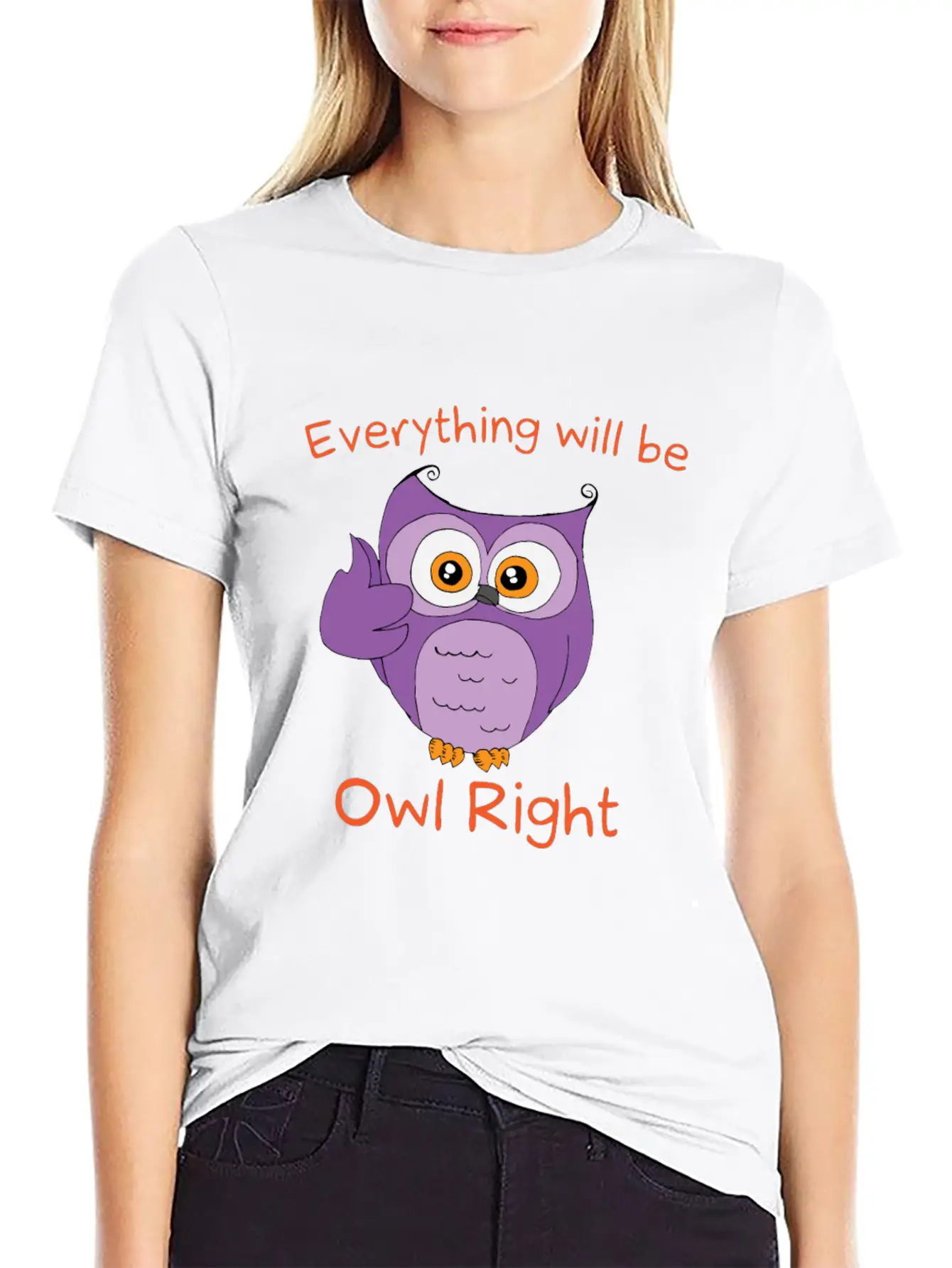 Everything Will Be Owl Right - Owl Motif Gift Idea Timeless Short Sleeve Tee – Comfy And Minimalist Design