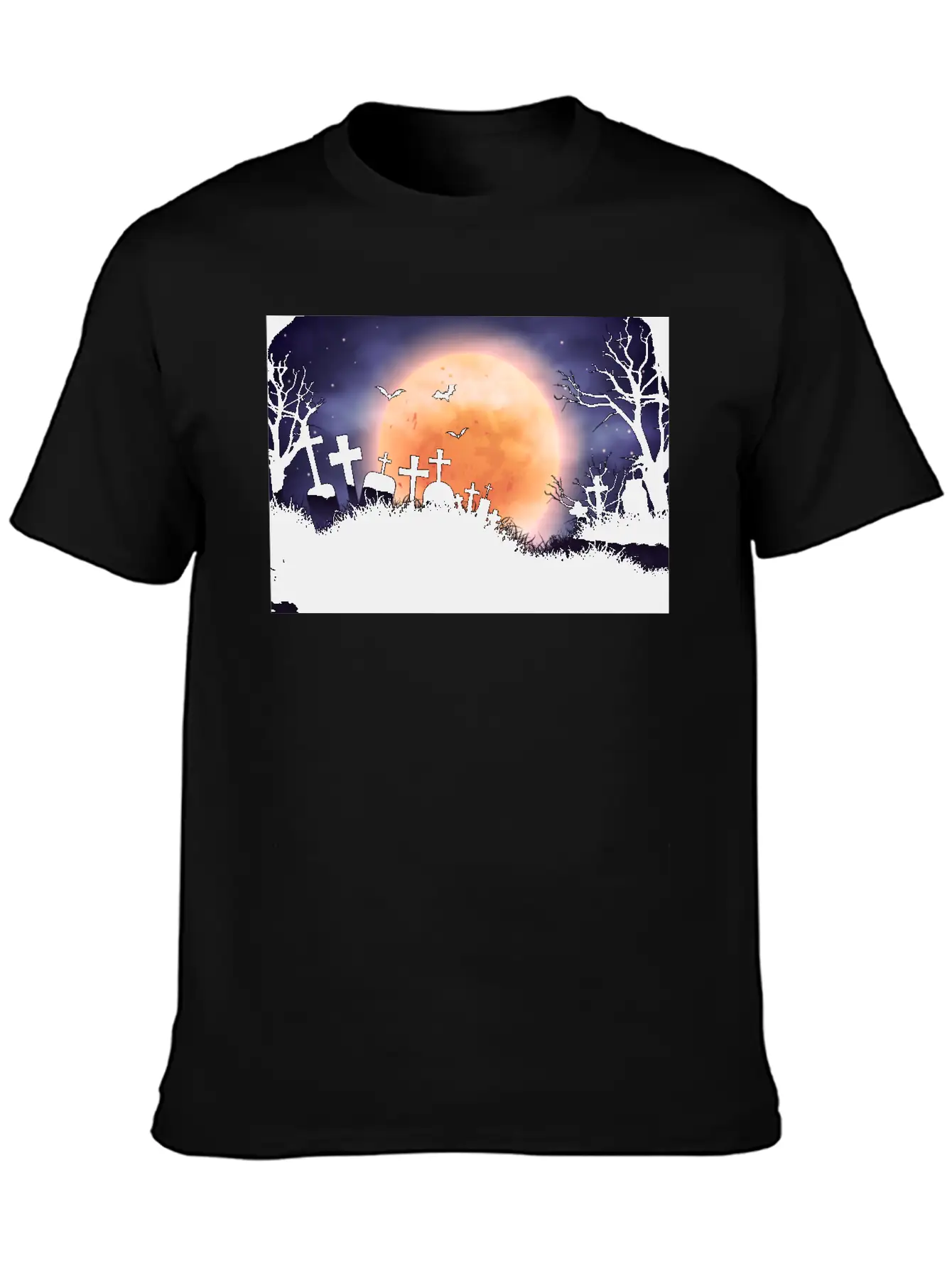 Evil Cemetery And Full Moon Comfortable Minimalist Graphic Tee – Summer Style Essential