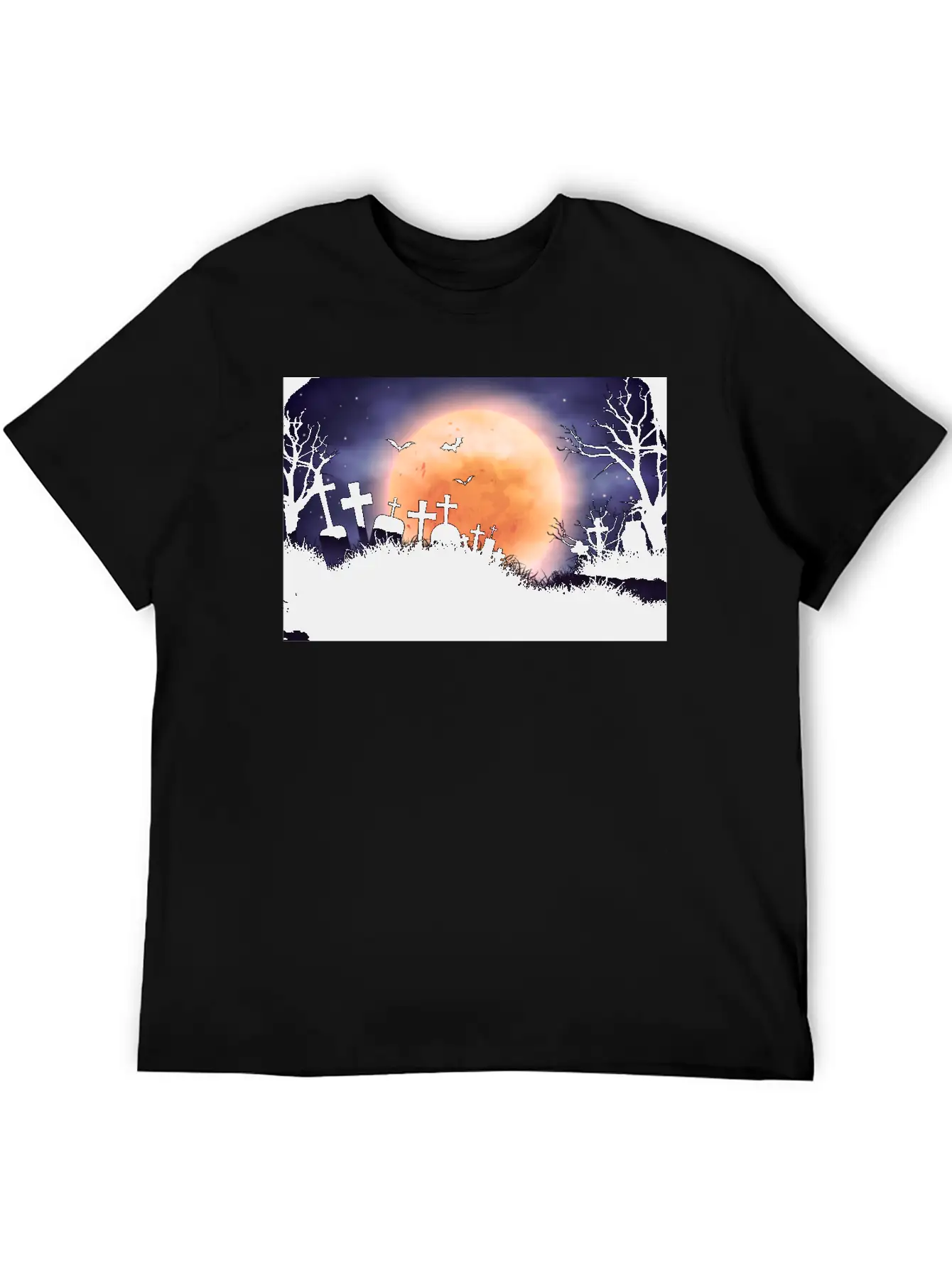 Evil Cemetery And Full Moon Comfortable Minimalist Graphic Tee – Summer Style Essential