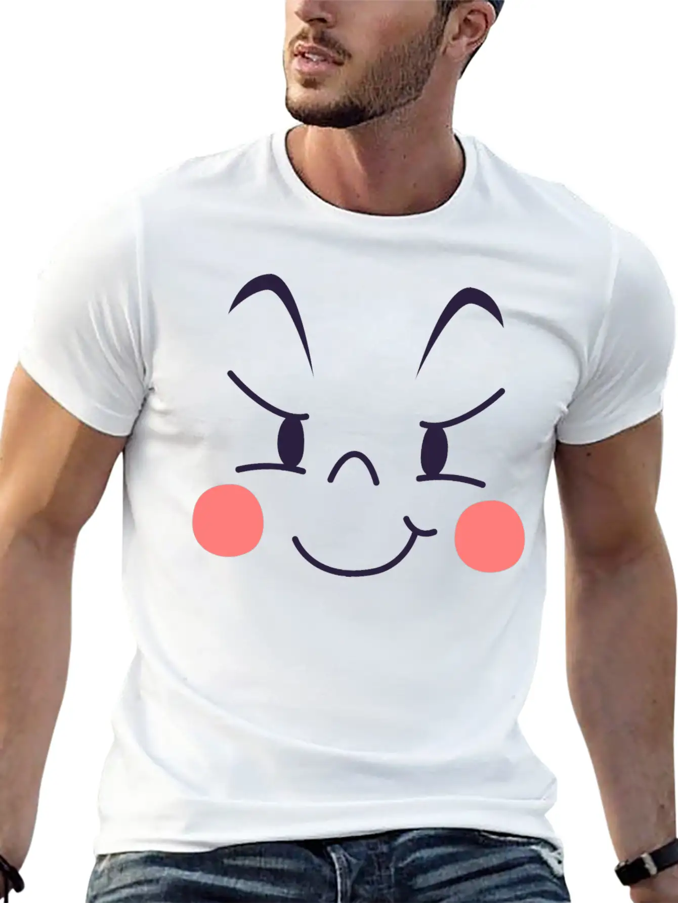 Evil Expression Of Cartoon Emotion Face Unisex Short Sleeve Soft Cotton T-Shirt – Casual Everyday Wear