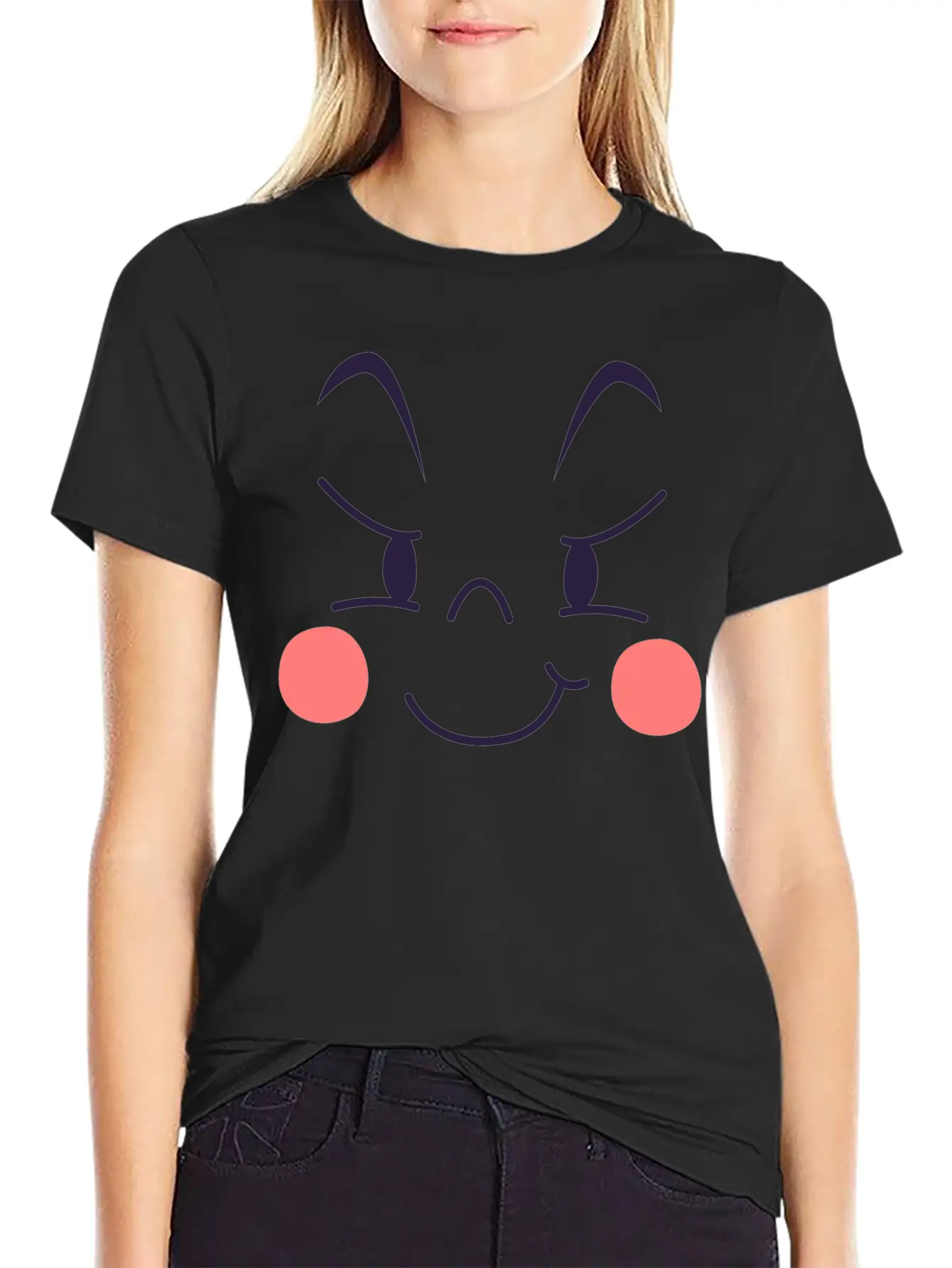 Evil Expression Of Cartoon Emotion Face Unisex Short Sleeve Soft Cotton T-Shirt – Casual Everyday Wear