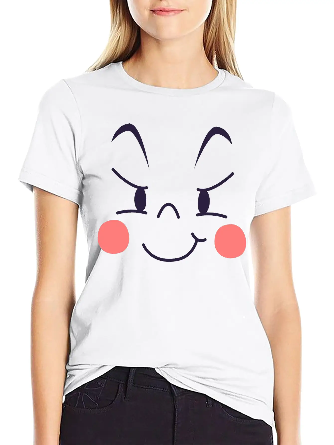 Evil Expression Of Cartoon Emotion Face Unisex Short Sleeve Soft Cotton T-Shirt – Casual Everyday Wear