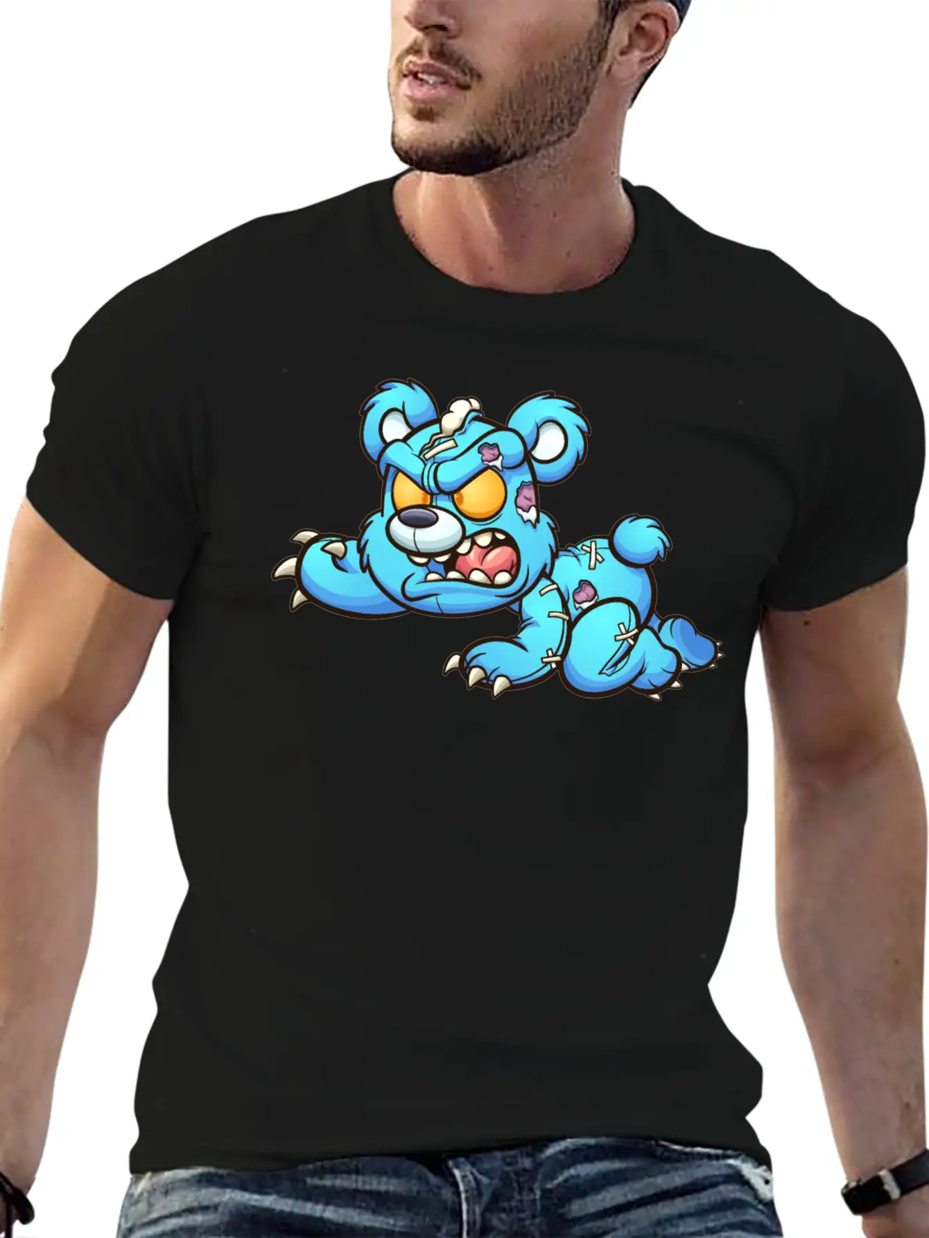 Evil Teddy Bear Unisex Short Sleeve Soft Cotton T-Shirt – Casual Everyday Wear