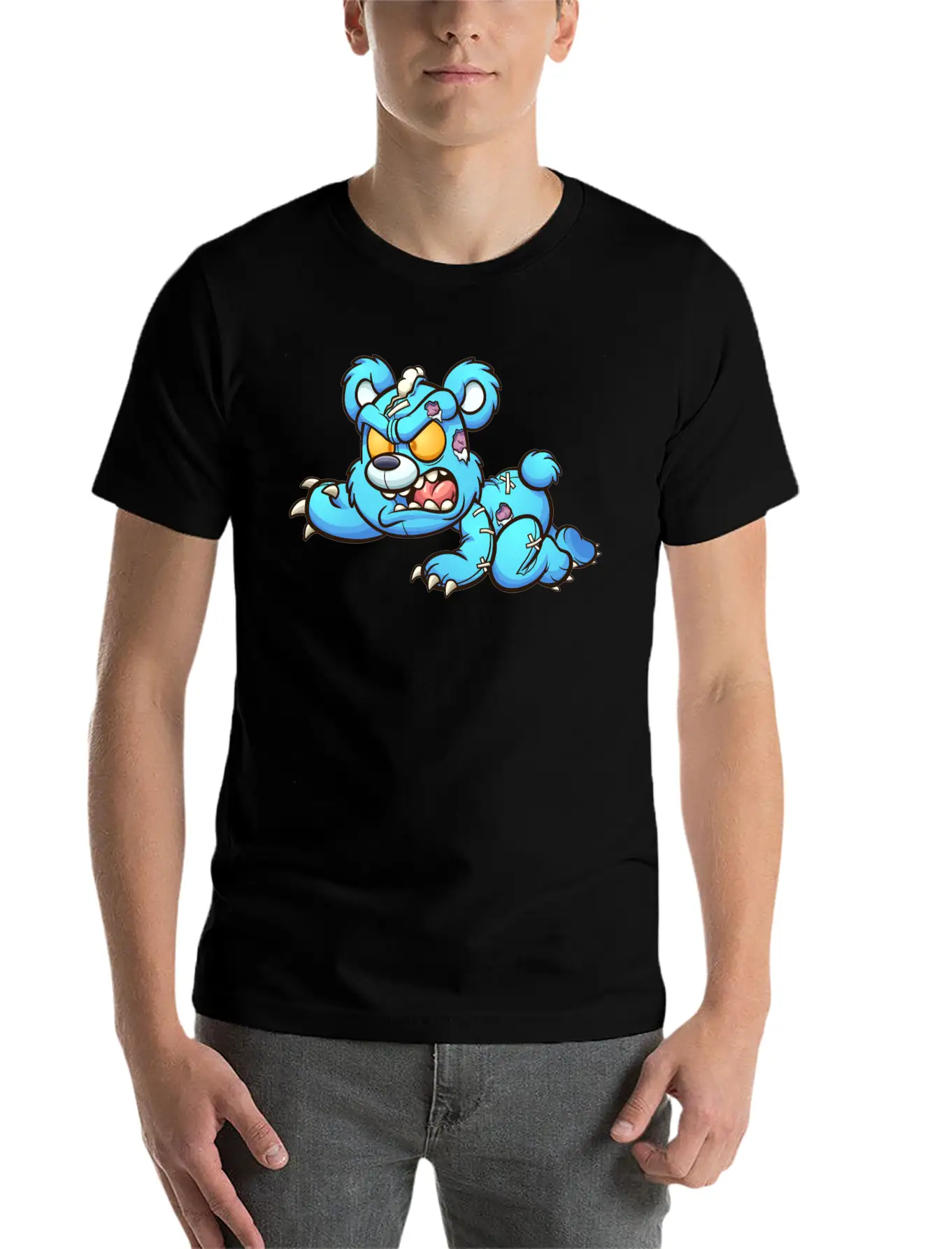Evil Teddy Bear Unisex Short Sleeve Soft Cotton T-Shirt – Casual Everyday Wear