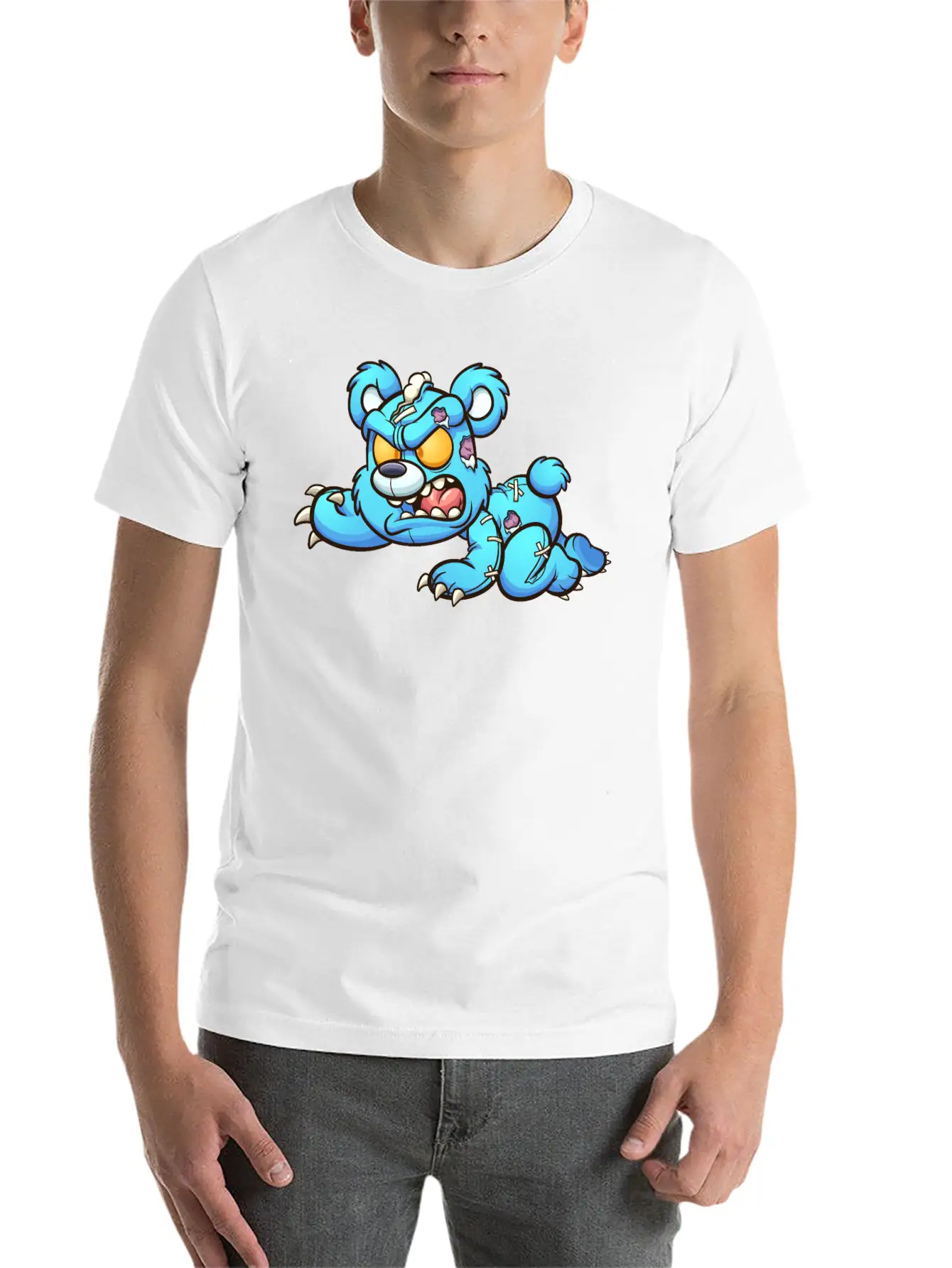 Evil Teddy Bear Unisex Short Sleeve Soft Cotton T-Shirt – Casual Everyday Wear