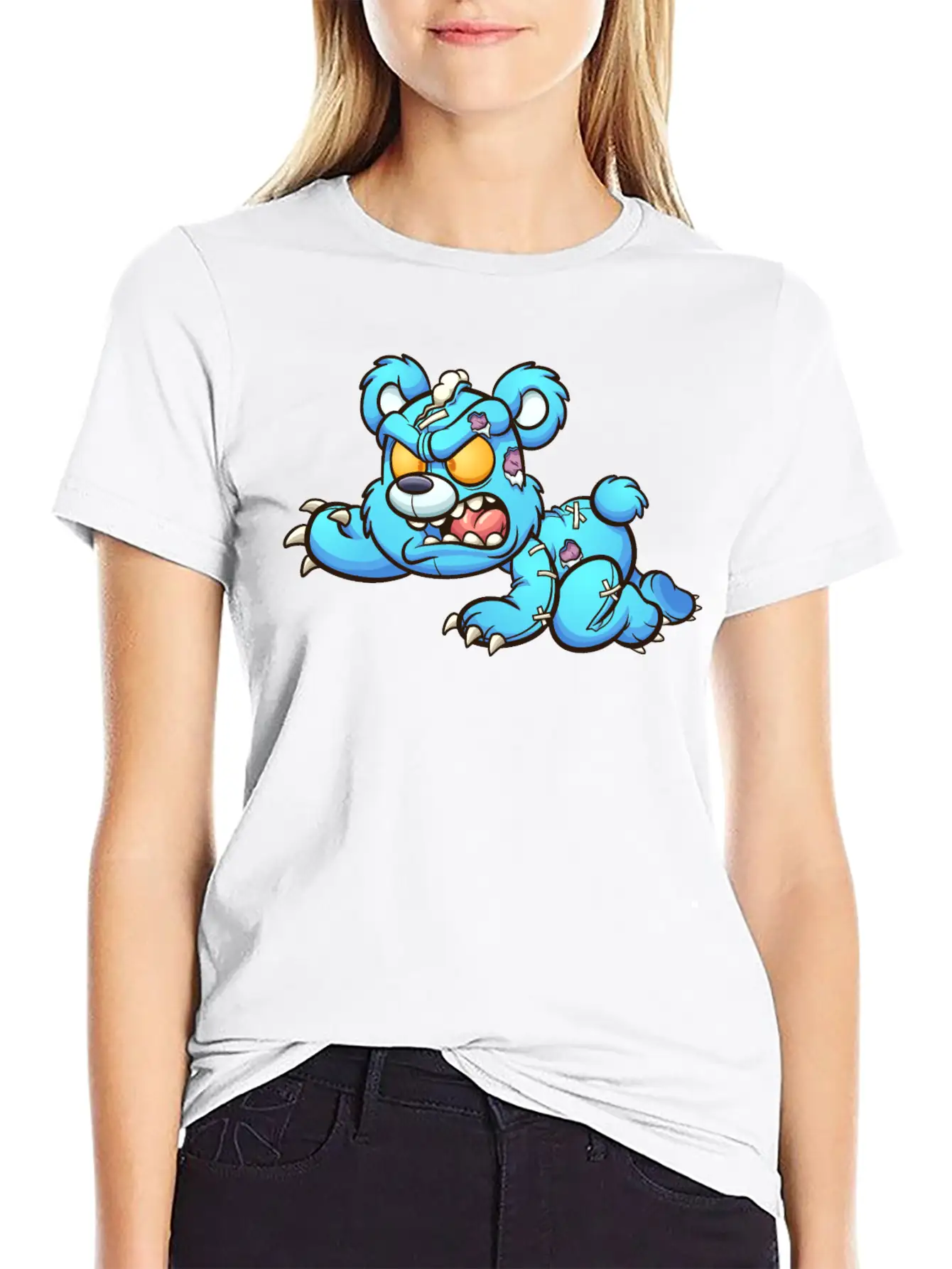Evil Teddy Bear Unisex Short Sleeve Soft Cotton T-Shirt – Casual Everyday Wear